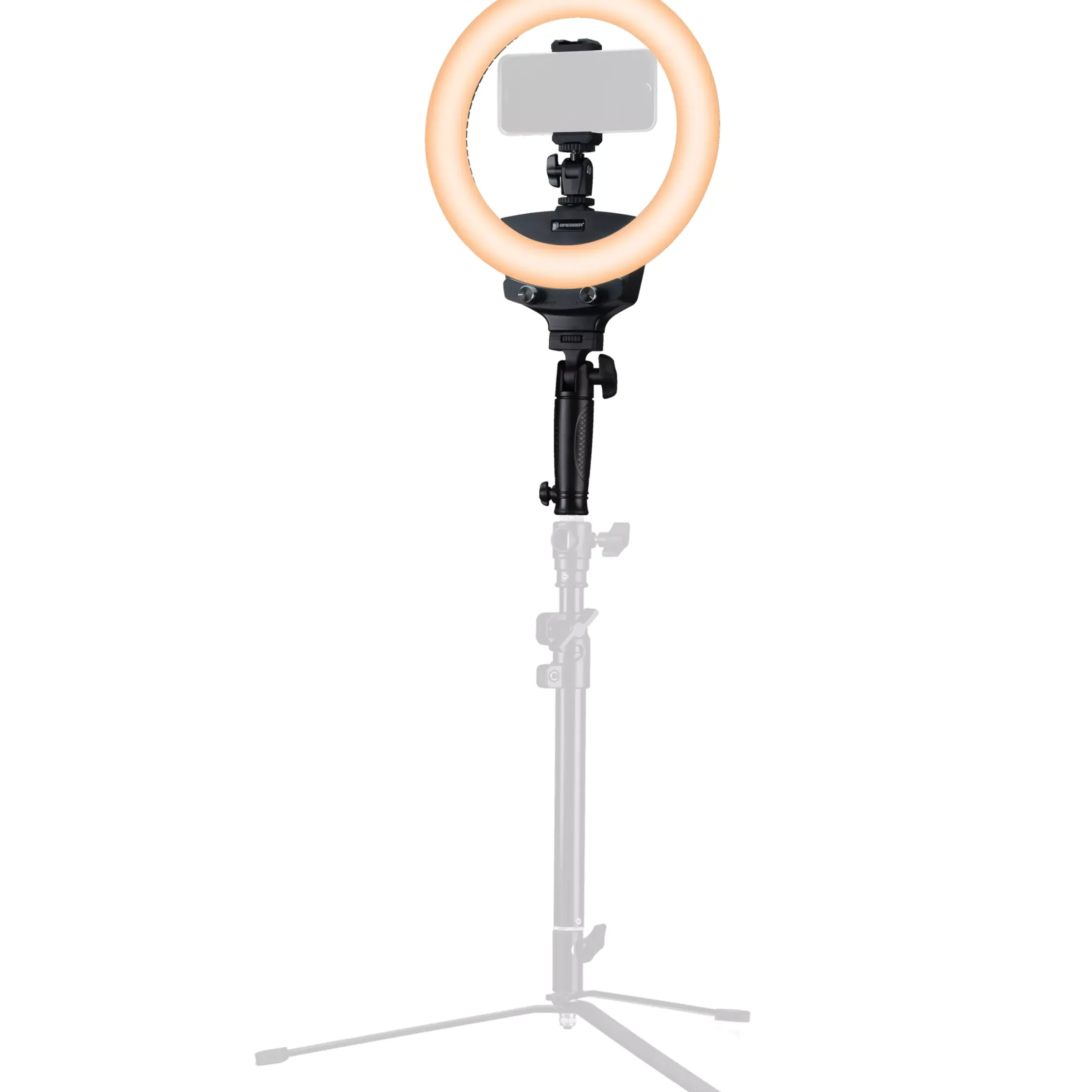 Bresser Ringlichter>BR-22B Bi-Color LED-Ringleuchte mit Handgriff und Stativanschluss