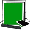 Bresser Hintergrundsets|Hintergrundsysteme>BR-BGS2 Set21 - Hintergrundsystem inklusive Fotohintergründe Greenscreen/ Schwarz/ Weiß
