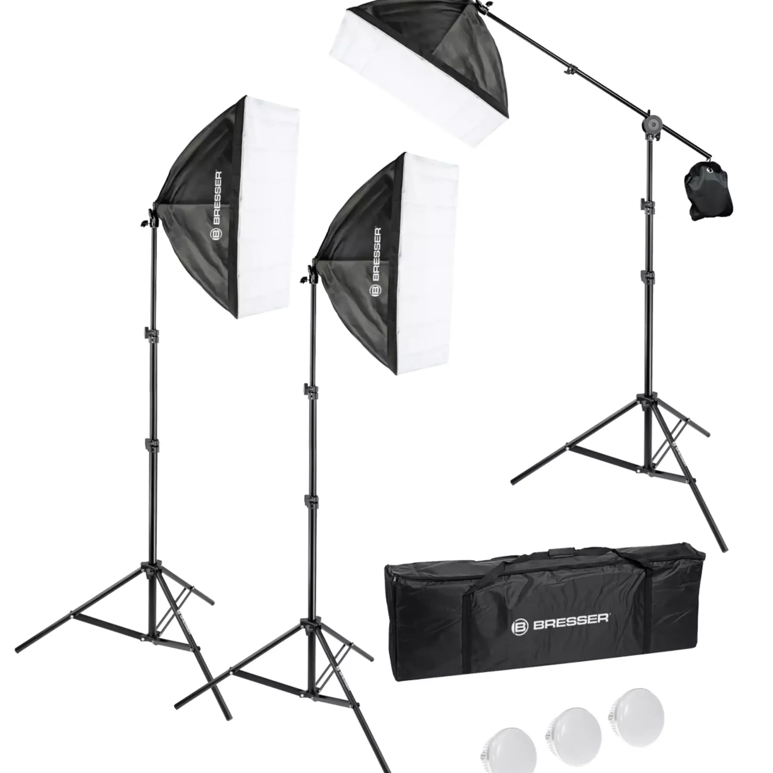 Bresser Tageslichtsets>BR-230B LED-Tageslicht-Set mit Softboxen