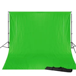 Bresser Hintergrundsysteme|Greenscreenhintergünde>BR-D23 Hintergrundsystem + Greenscreen/ Chromakey Grün Hintergrundstoff 3 x 6m