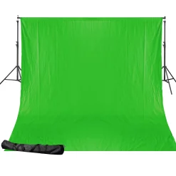Bresser Hintergrundsysteme|Greenscreenhintergünde>BR-D24 Hintergrundsystem + Greenscreen/ Chromakey Grün Hintergrundstoff 2,5 x 3m