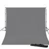 Bresser Hintergrundsets|Hintergrundsysteme>BR-D23 Hintergrundsystem + Hintergrundstoff 3 x 6m Grau
