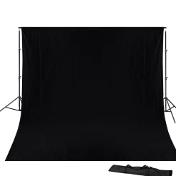 Bresser Hintergrundsets|Hintergrundsysteme>BR-D23 Hintergrundsystem + Hintergrundstoff 3 x 6m Schwarz
