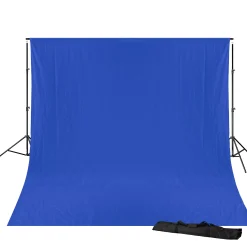 Bresser Hintergrundsets|Hintergrundsysteme>BR-D23 Hintergrundsystem + Hintergrundtuch 3 x 4m Chromakey Blau