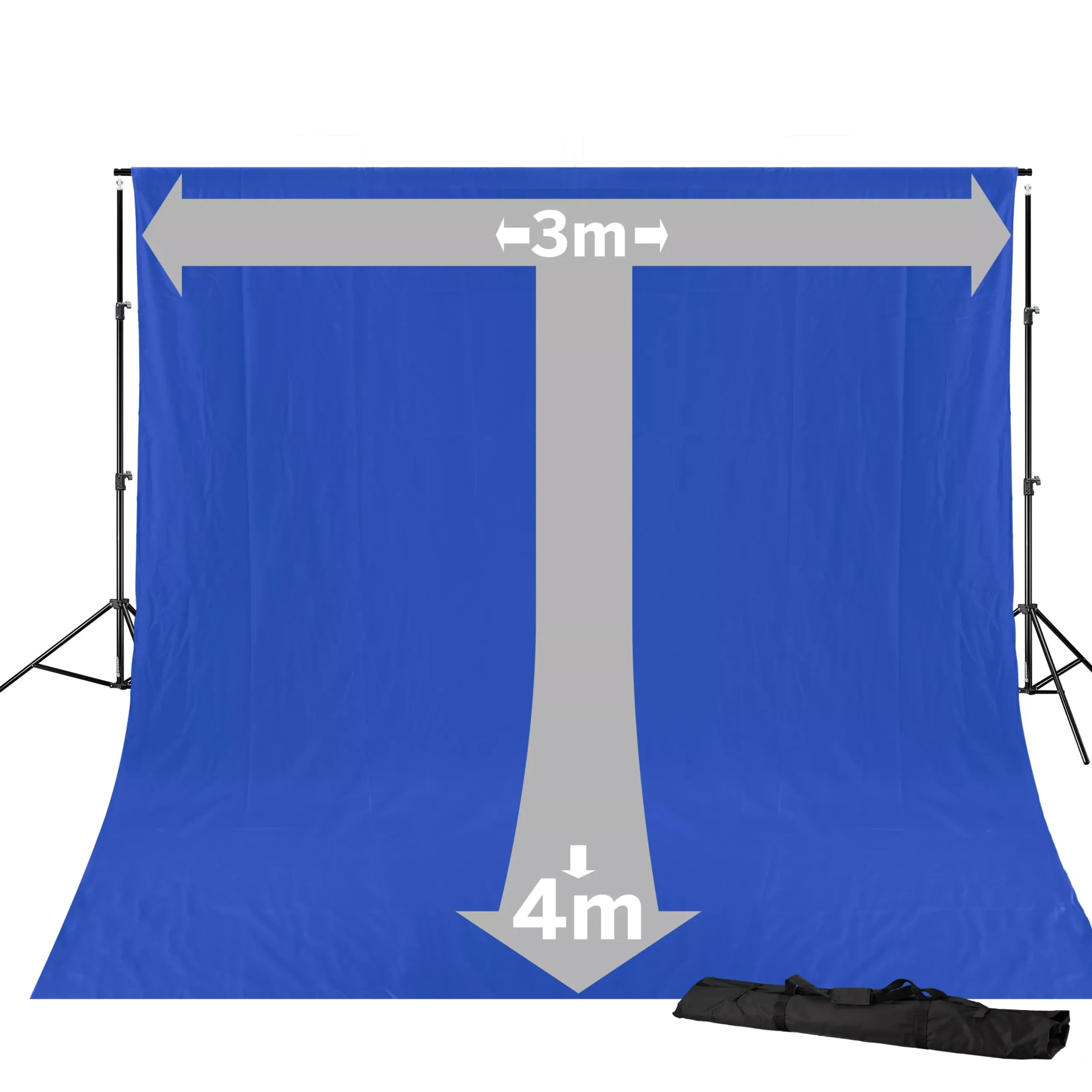 Bresser Hintergrundsets|Hintergrundsysteme>BR-D23 Hintergrundsystem + Hintergrundtuch 3 x 4m Chromakey Blau