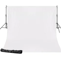 Bresser Hintergrundsets|Hintergrundsysteme>BR-D24 Hintergrundsystem + Hintergrundstoff 2,5 x 3m Weiß