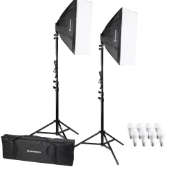 Bresser Tageslichtsets>BR-2845 LED Tageslicht-Set mit Softboxen