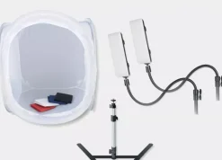Bresser Tageslichtsets>BR-2820L Lichtzelt 60x60x60cm für Produktfotografie mit LED Beleuchtung