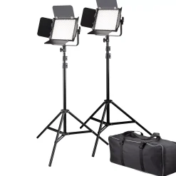 Bresser Led Flächenleuchten Sets>BR-600MB Flächenleuchte Dual Kit