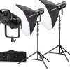 Bresser Led Studiolampen Sets>BR-180RGB COB LED Light Duo Kit mit Softboxen