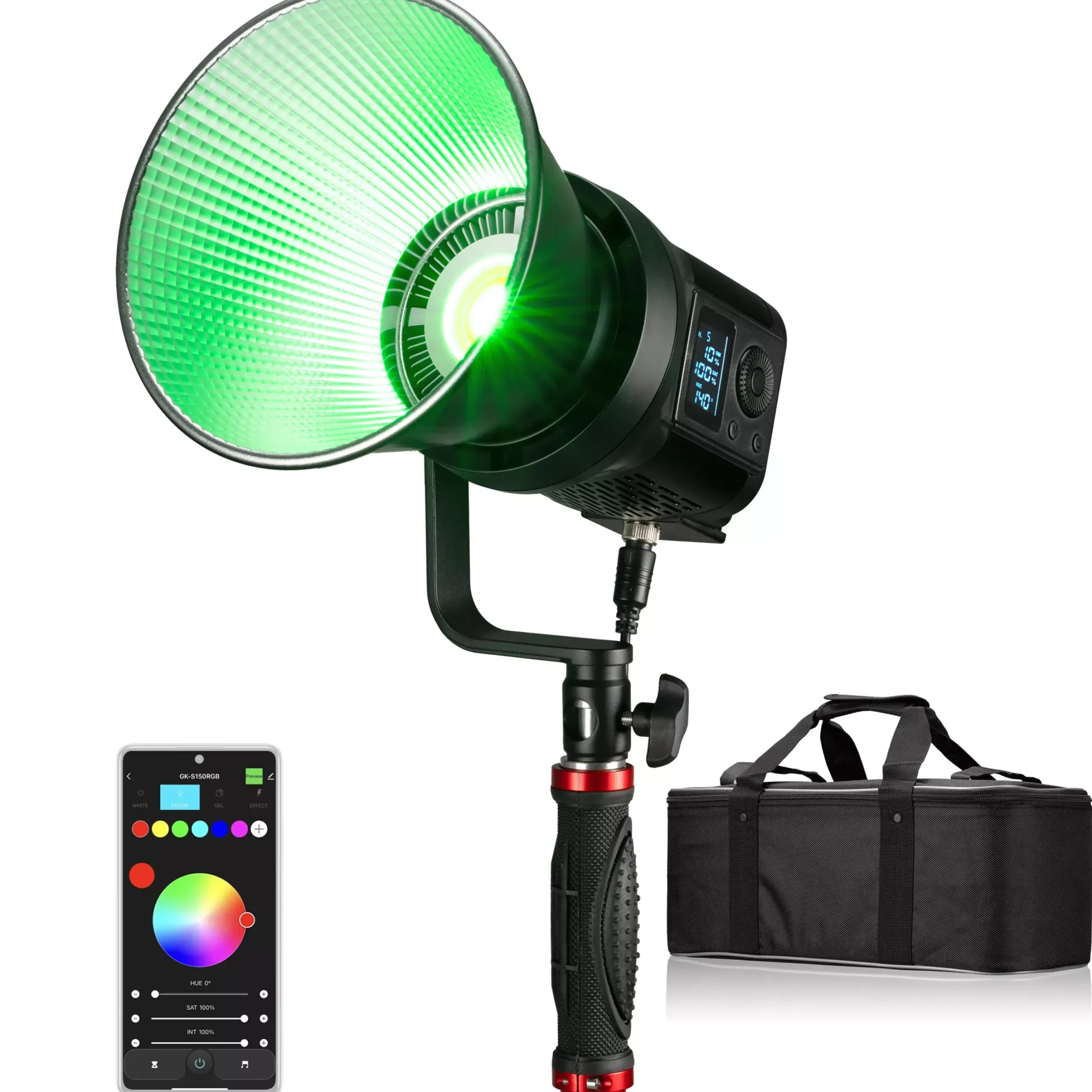 Bresser Led Studiolampen>BR-135RGB COB LED Light mit Reflektor