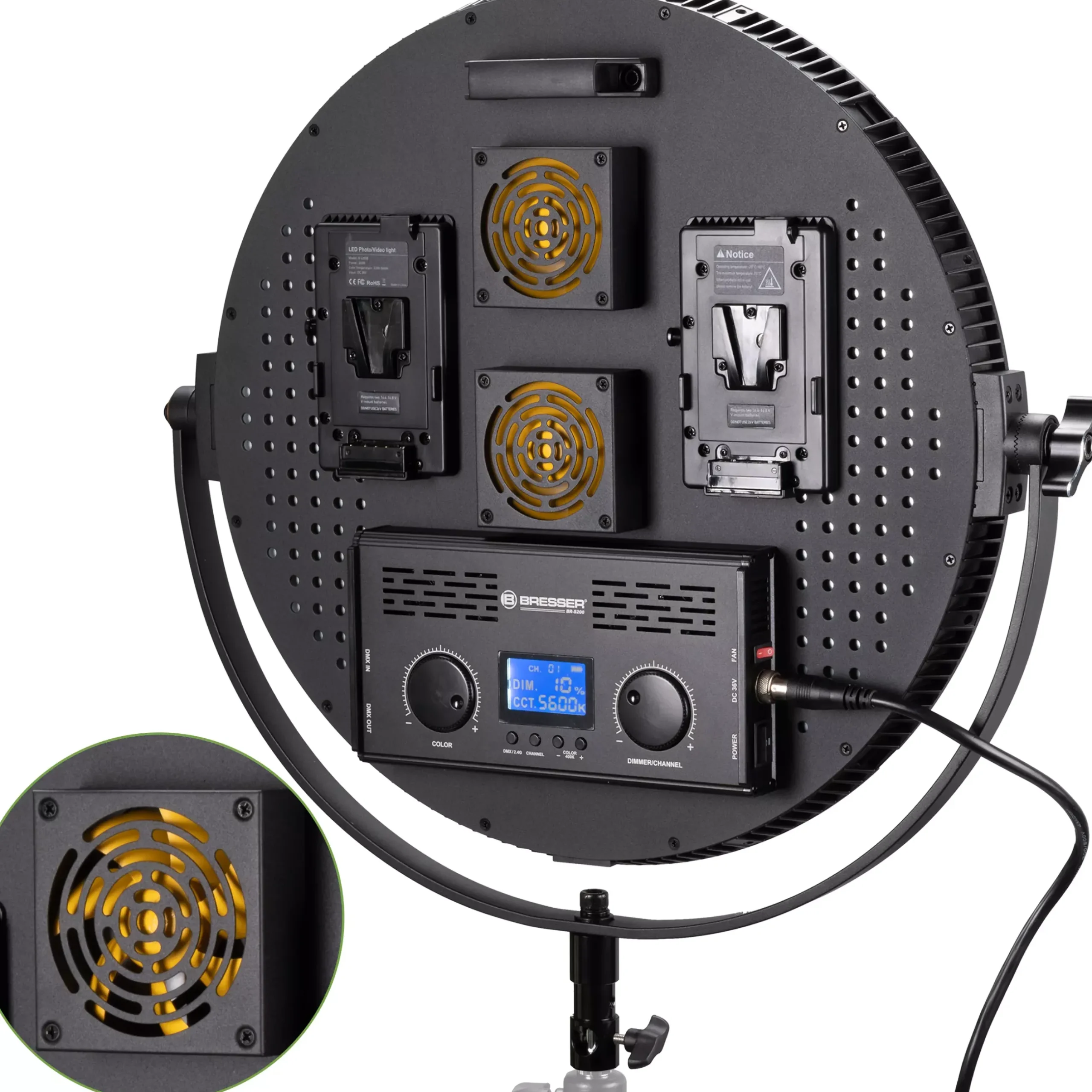 Bresser Led Flächenleuchten>BR-S200B Bi-Color Soft LED Light Rund