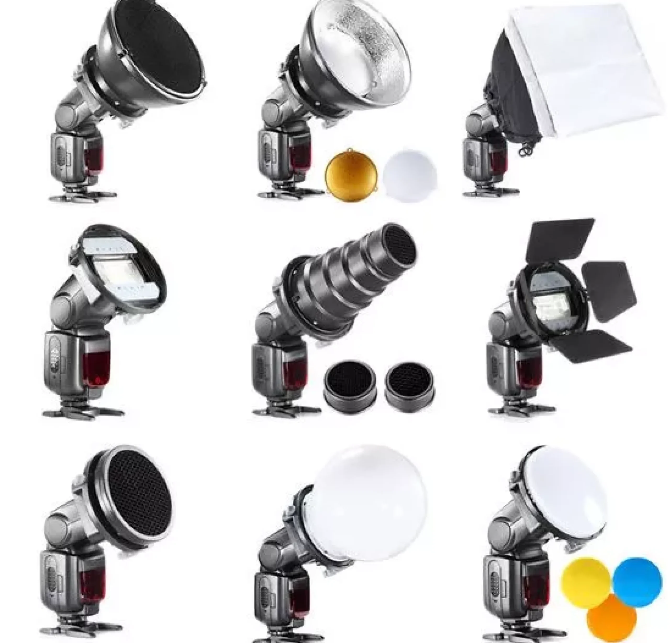 Bresser Reflektoren|Snoots>BR-SET7 7-teiliges Lichtformerset für Kamerablitze