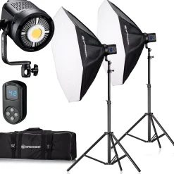 Bresser Led Studiolampen Sets>BR-80SL COB LED 80W Dual Kit mit Softboxen
