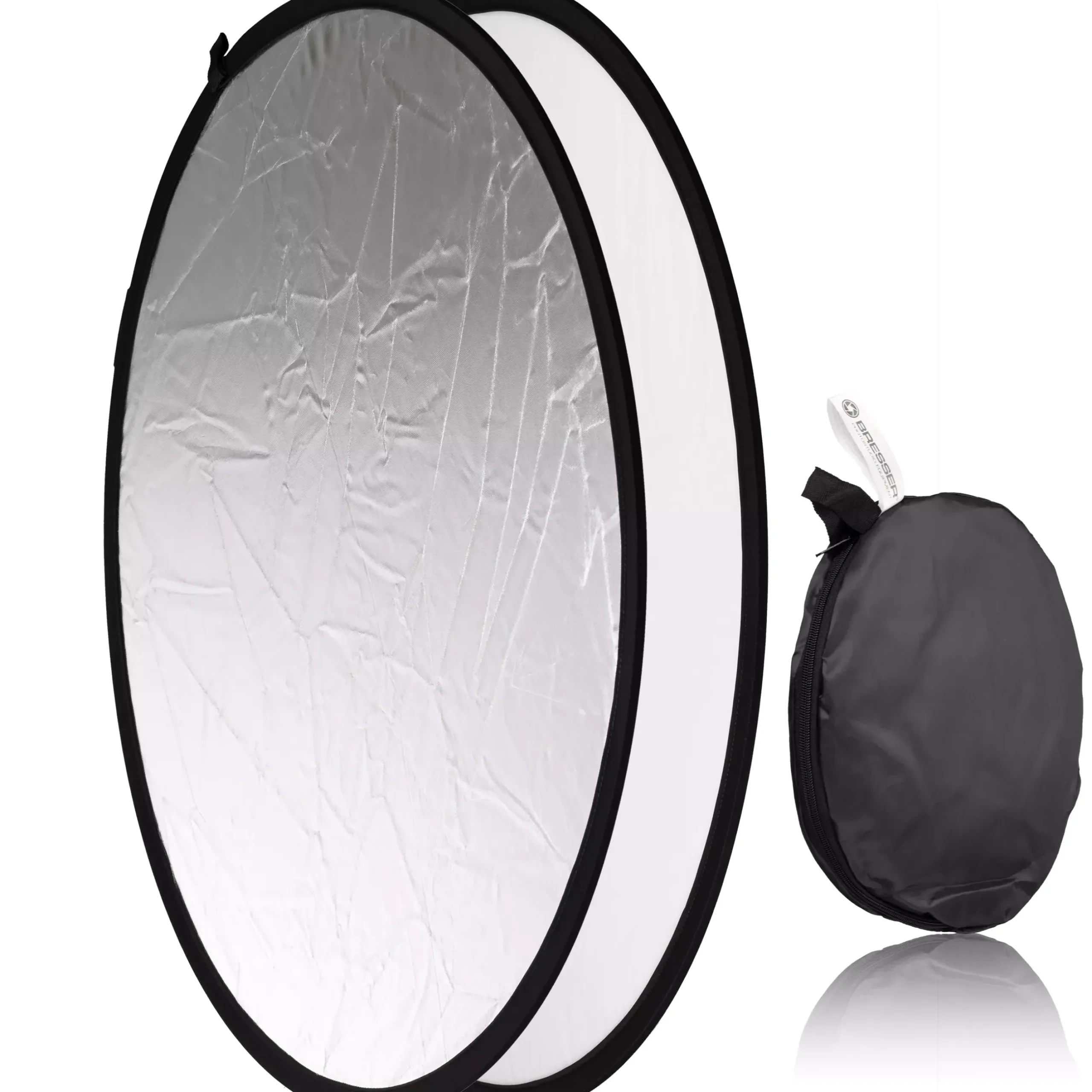 Bresser Faltreflektoren Und Panele>BR-TR8 2-in-1 Faltreflektor silber/weiß 80cm rund