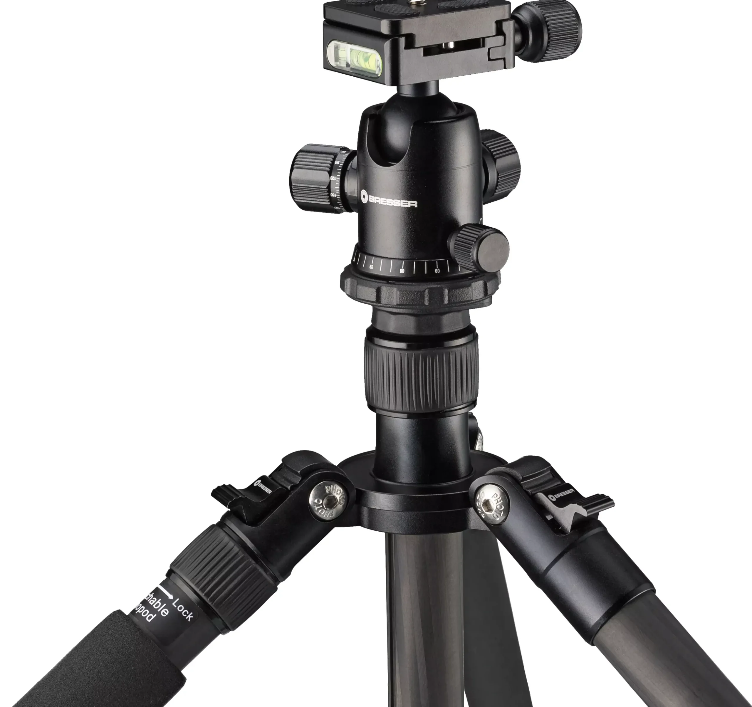Bresser Kamerastative|Stative>BR-2504X8C-B1 Carbon Kamerastativ bis 10 kg verwendbar als Dreibein-, Einbein- und Bodenstativ