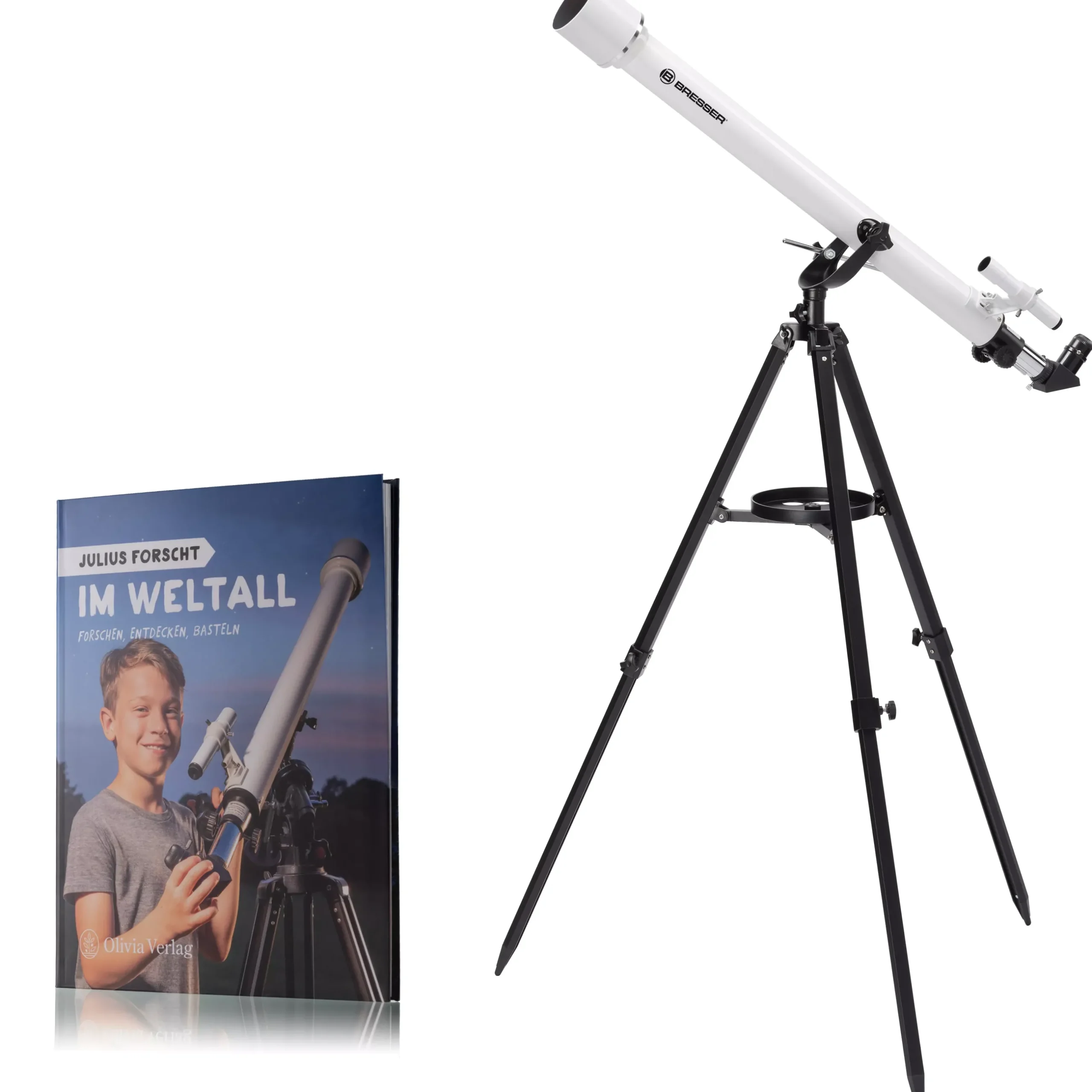 Bresser Teleskope Für Planeten|Teleskope Für Einsteiger>Classic 60/900 AZ Linsenteleskop mit Buch ''Julius forscht im Weltall''