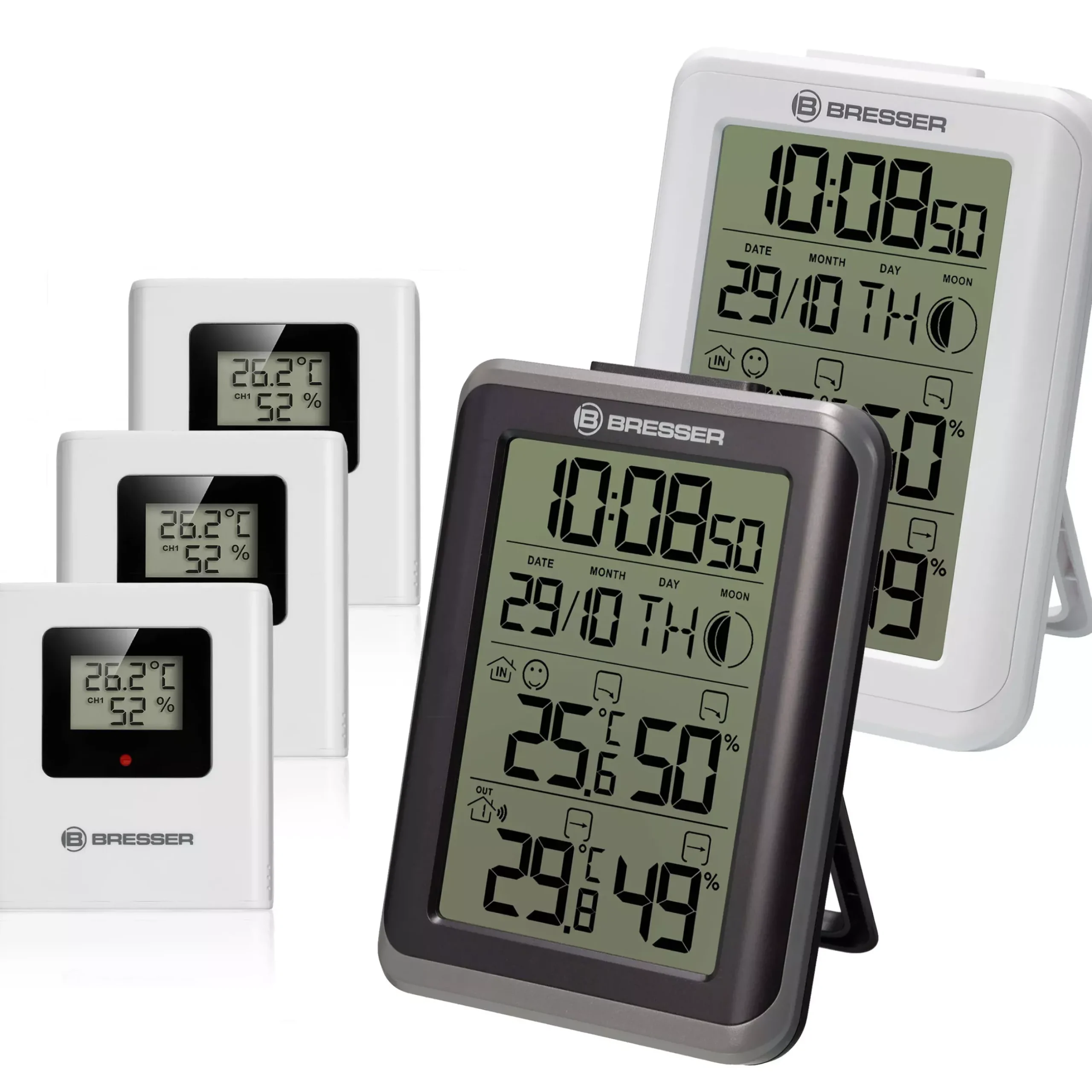 Bresser Wetterstationen Mit Thermo-/Hygro-Außensensor|Innen-/Außenthermometer>ClimaTemp IO Funkthermometer Jumbo Set