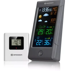 Bresser Wetterstationen Mit Thermo-/Hygro-Außensensor|Raumklimamessgeräte>ClimateTemp NBF Farbwetterstation mit DCF-Zeitsignal