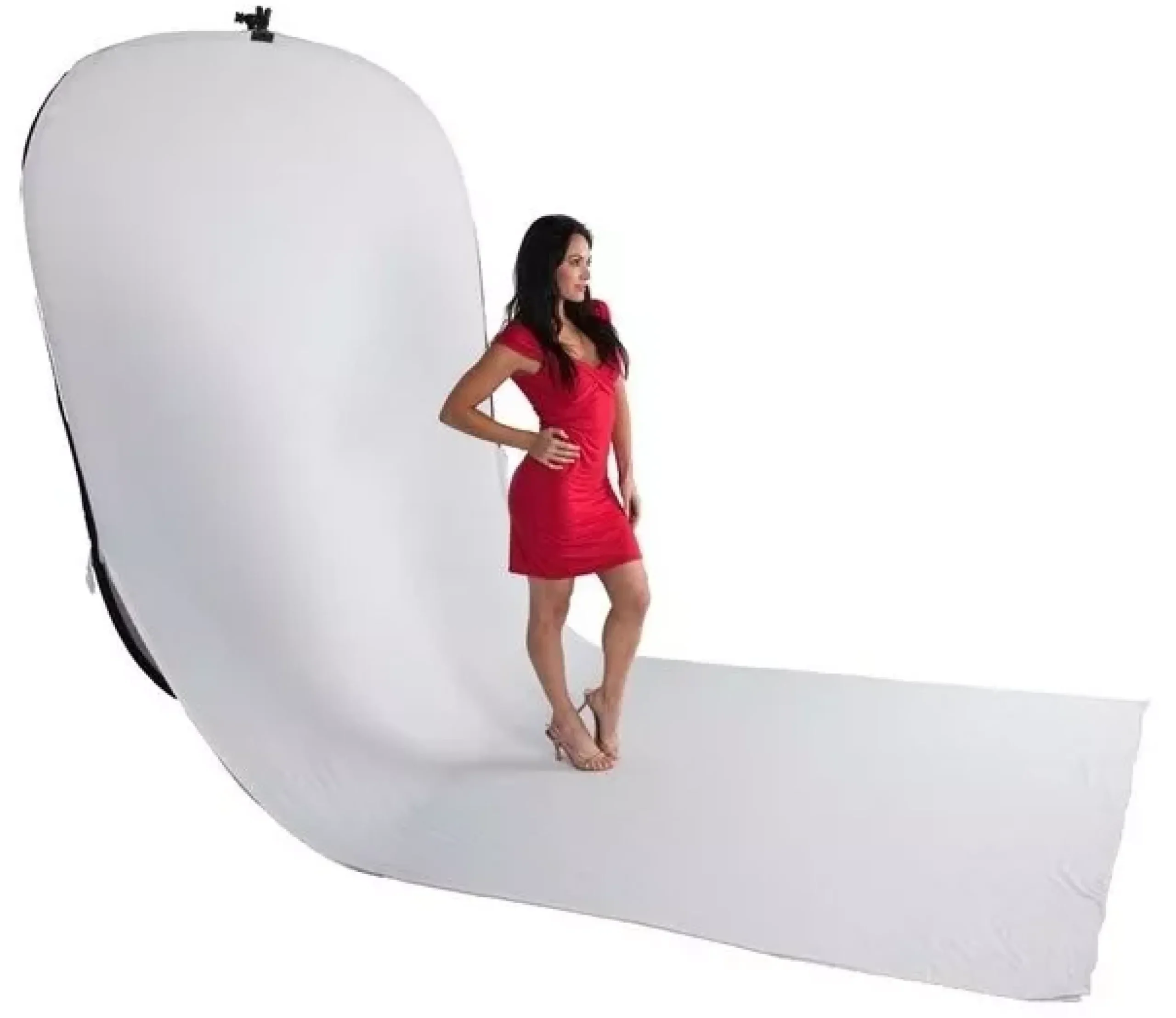 Bresser Falthintergründe>Falthintergrund BR-TR11 Schwarz/Weiß 180 x 240 cm mit Schleppe in weiß 240 cm