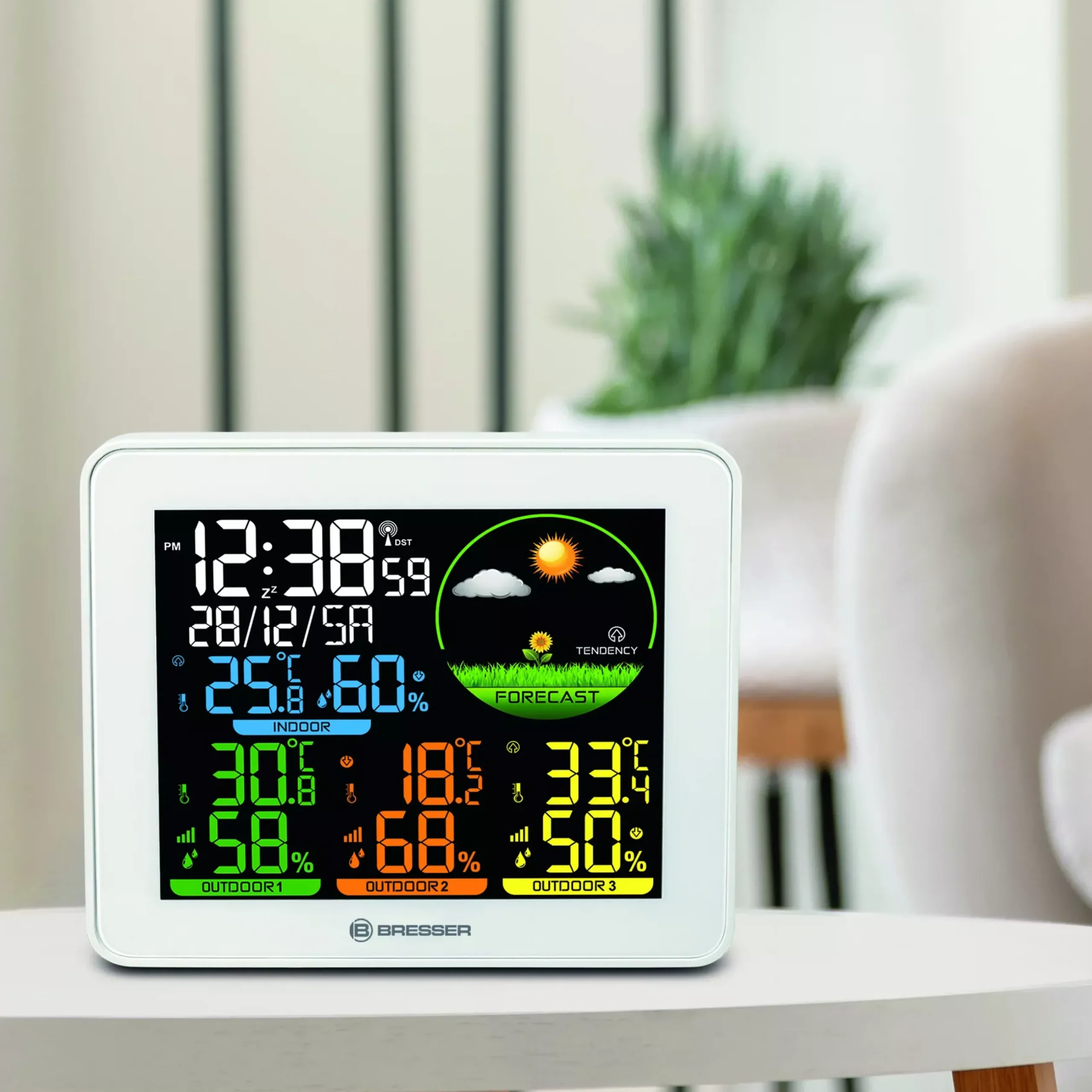Bresser Wetterstationen Mit Thermo-/Hygro-Außensensor|Innen-Thermometer>Farbwetterstation mit 3 Sensoren