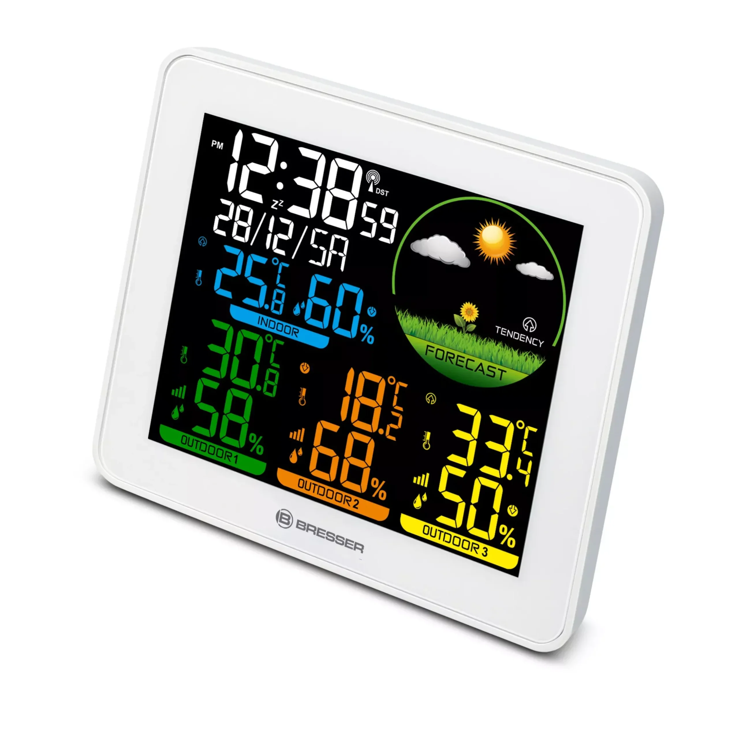 Bresser Wetterstationen Mit Thermo-/Hygro-Außensensor|Innen-Thermometer>Farbwetterstation mit 3 Sensoren