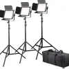 Bresser Led Flächenleuchten Sets>Flächenleuchten BR-600MB Triple Kit