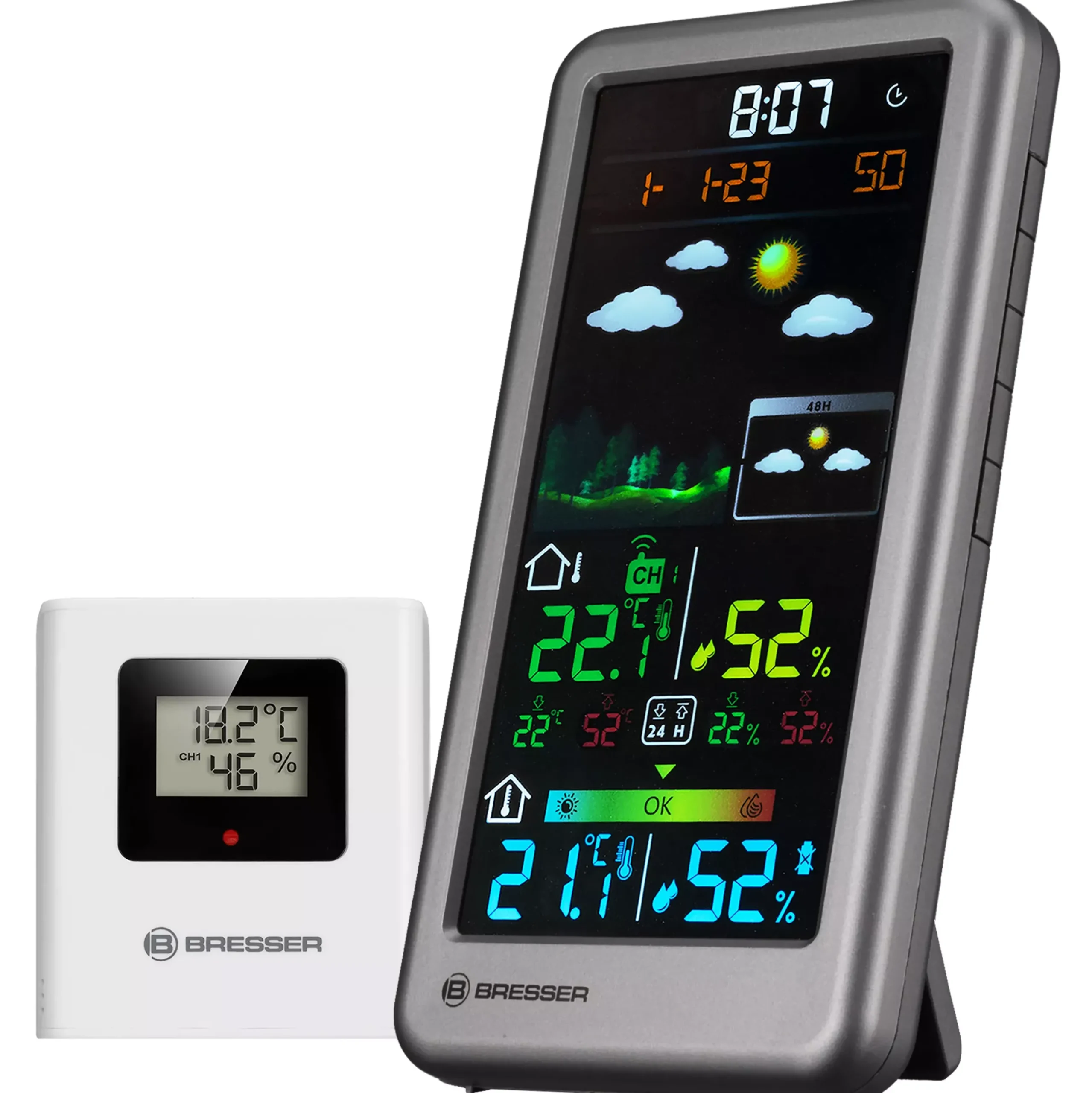 Bresser Wetterstationen Mit Thermo-/Hygro-Außensensor|Raumklimamessgeräte>Funkwetterstation Neomeo V silber