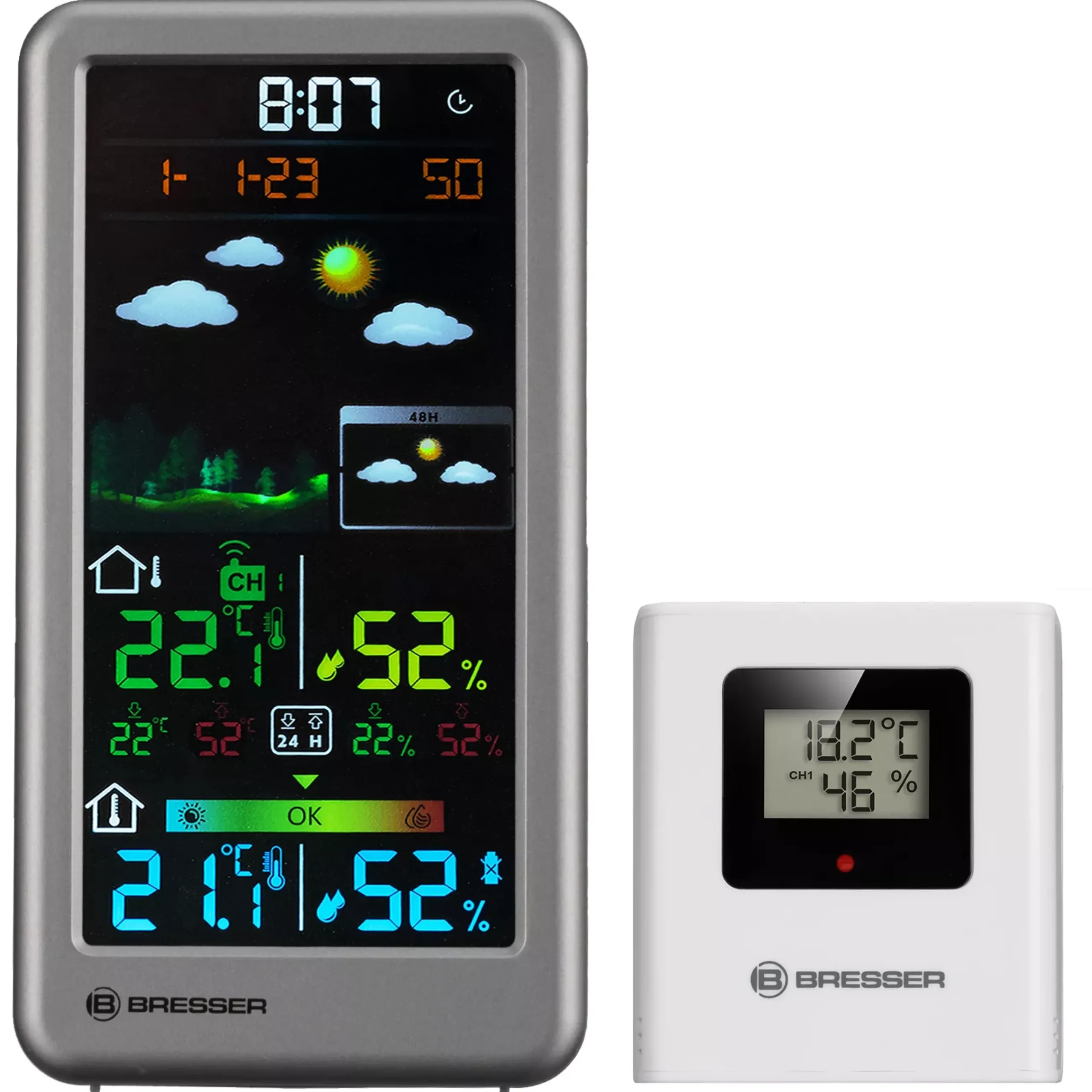 Bresser Wetterstationen Mit Thermo-/Hygro-Außensensor|Raumklimamessgeräte>Funkwetterstation Neomeo V silber