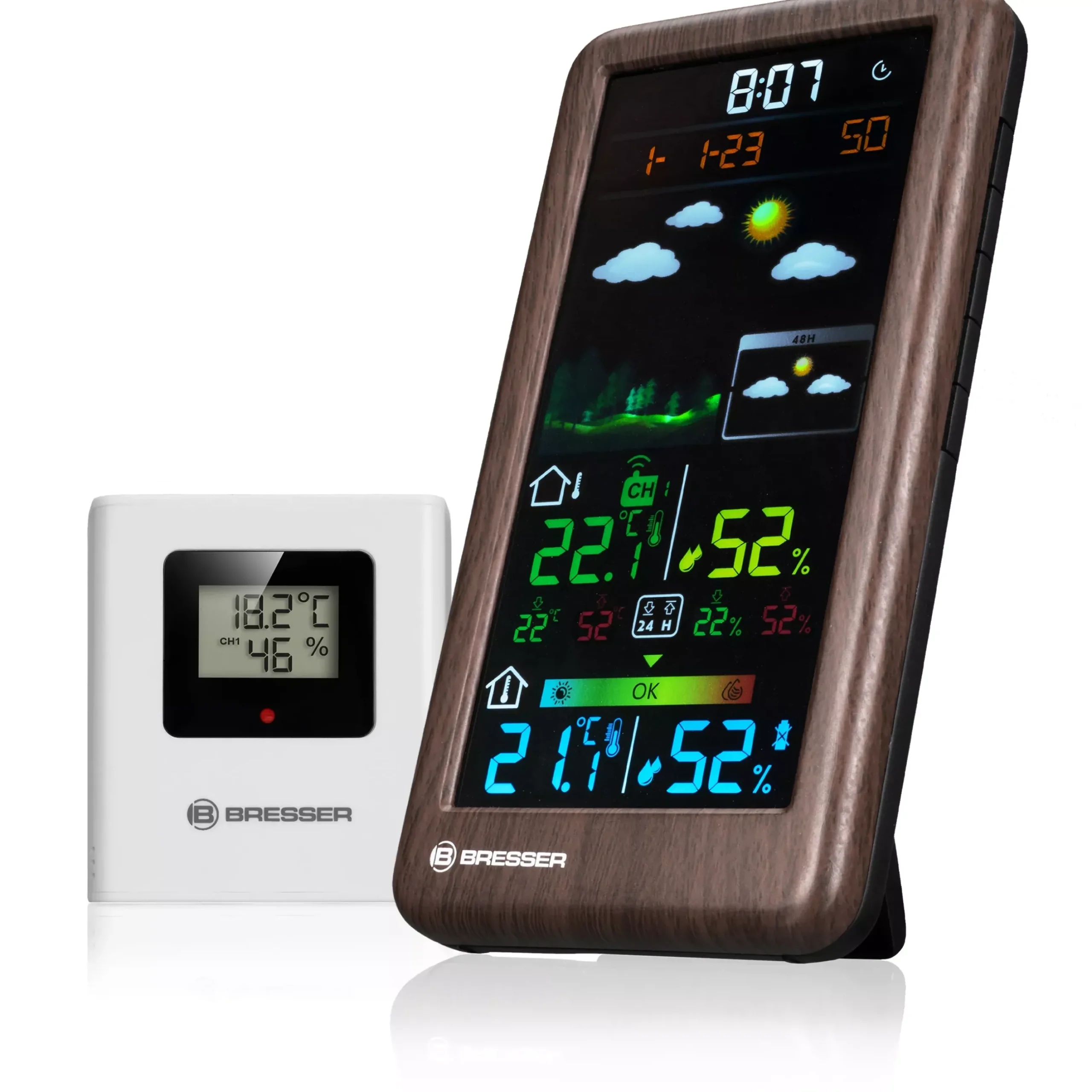 Bresser Wetterstationen Mit Thermo-/Hygro-Außensensor|Raumklimamessgeräte>Funkwetterstation Neomeo V in Holzoptik