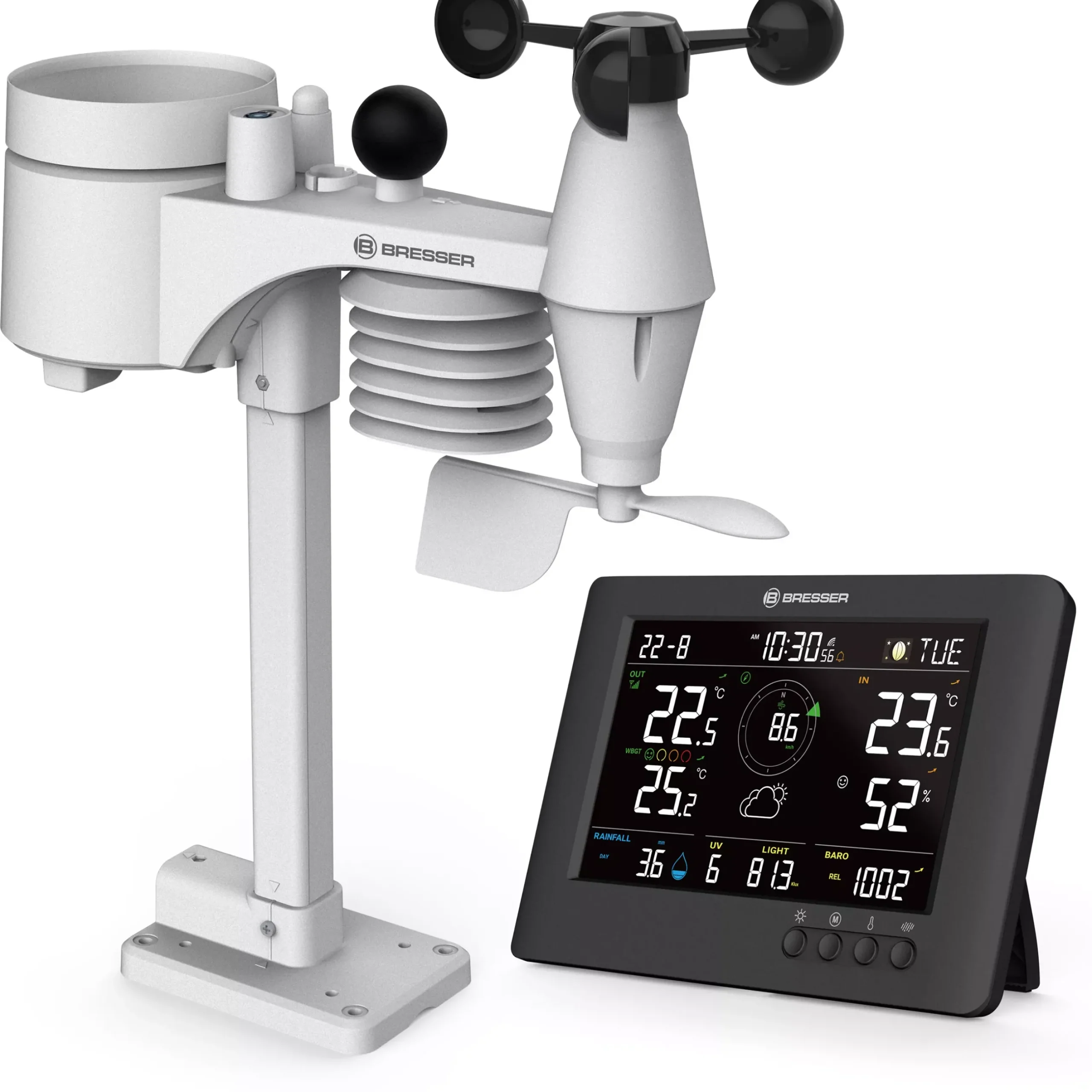 Bresser Raumklimamessgeräte|Wetterstationen Mit 8-In-1-Außensensor>8-in-1 ClearViewTB Wetterstation