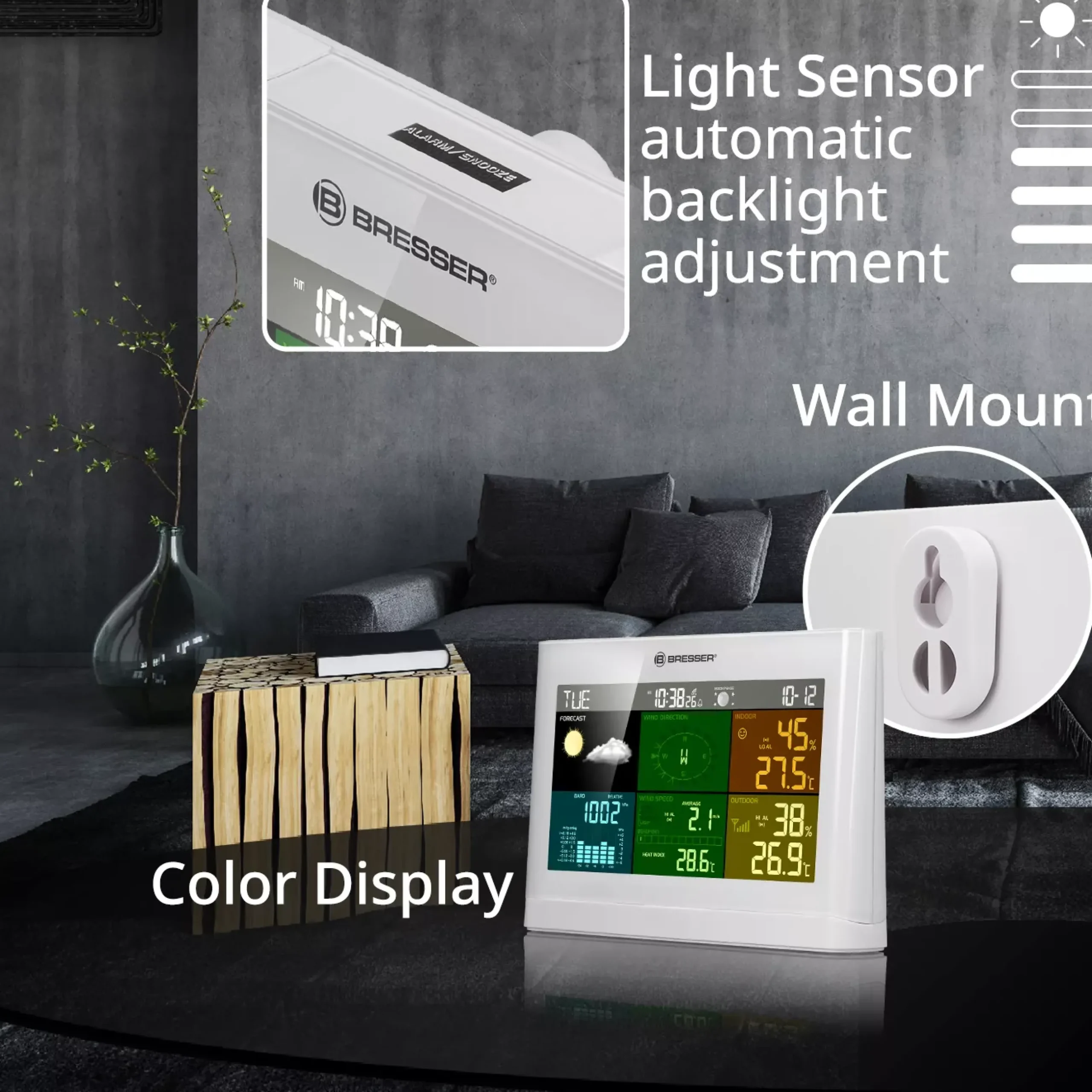 Bresser Raumklimamessgeräte|Wetterstationen Mit 5-In-1-Außensensor>5-in-1 Comfort Wetterstation mit Farbdisplay