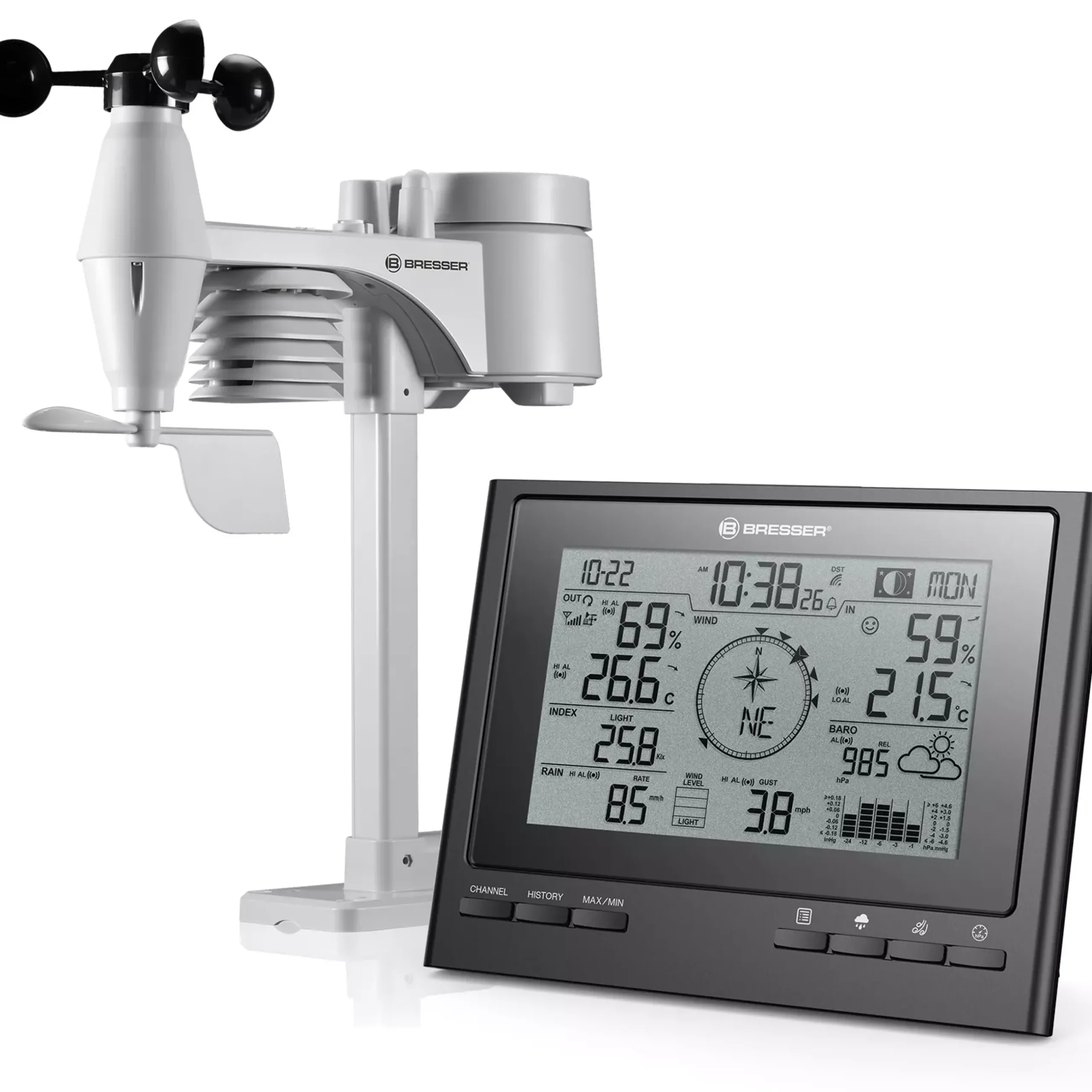Bresser Raumklimamessgeräte|Wetterstationen Mit 7-In-1-Außensensor>7-in-1 Exklusive ClimateScout Funk-Wetterstation