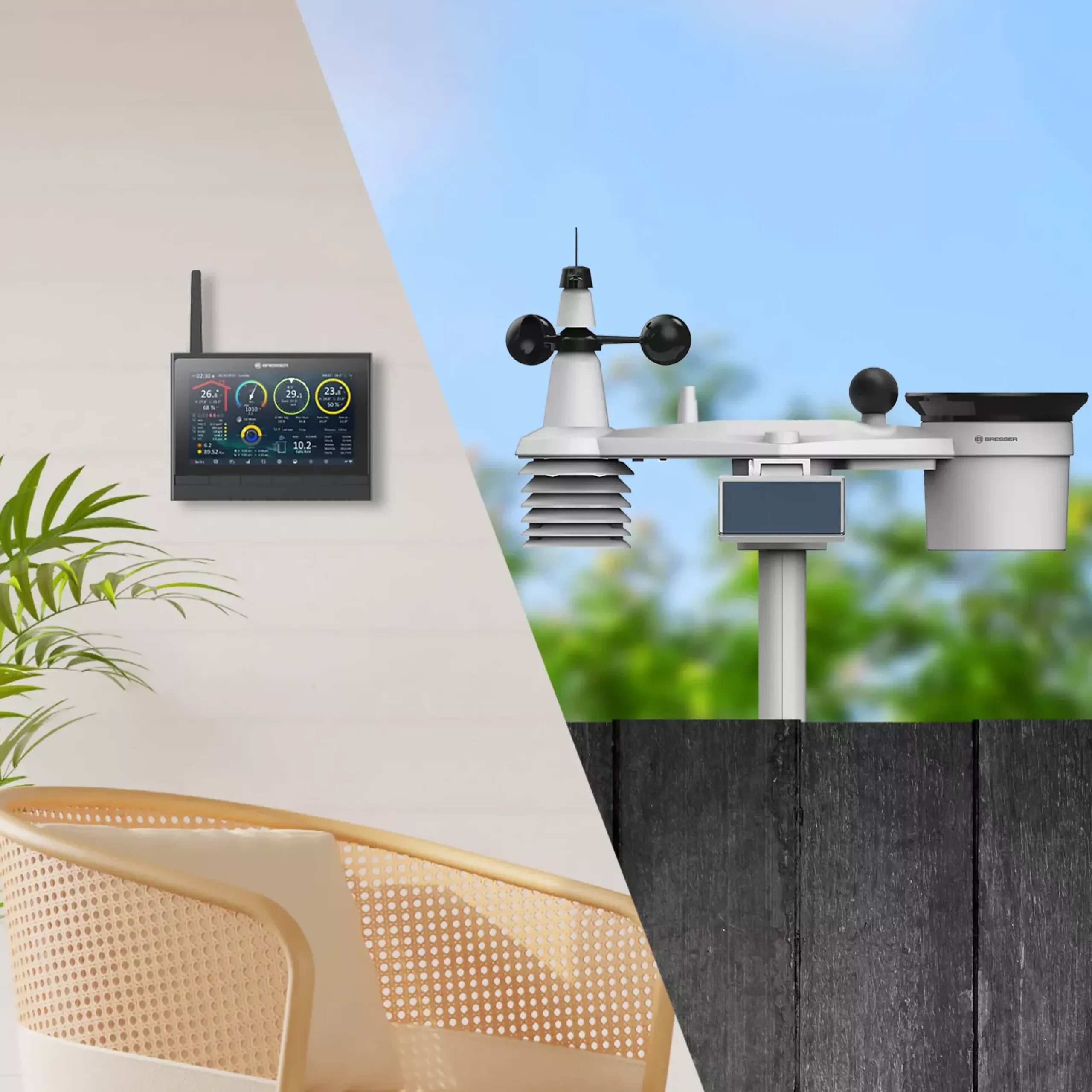 Bresser Smart Home Wetterstationen|Wetterstationen Mit 9-In-1-Außensensor>9-in-1 MeteoChamp HD WLAN Wetterstation