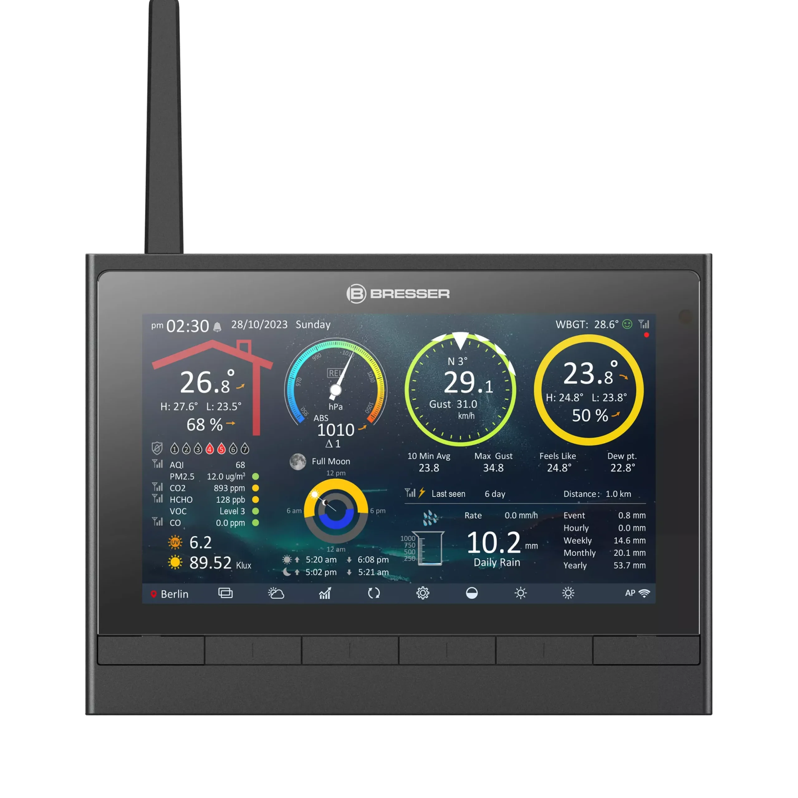 Bresser Smart Home Wetterstationen|Wetterstationen Mit 9-In-1-Außensensor>9-in-1 MeteoChamp HD WLAN Wetterstation