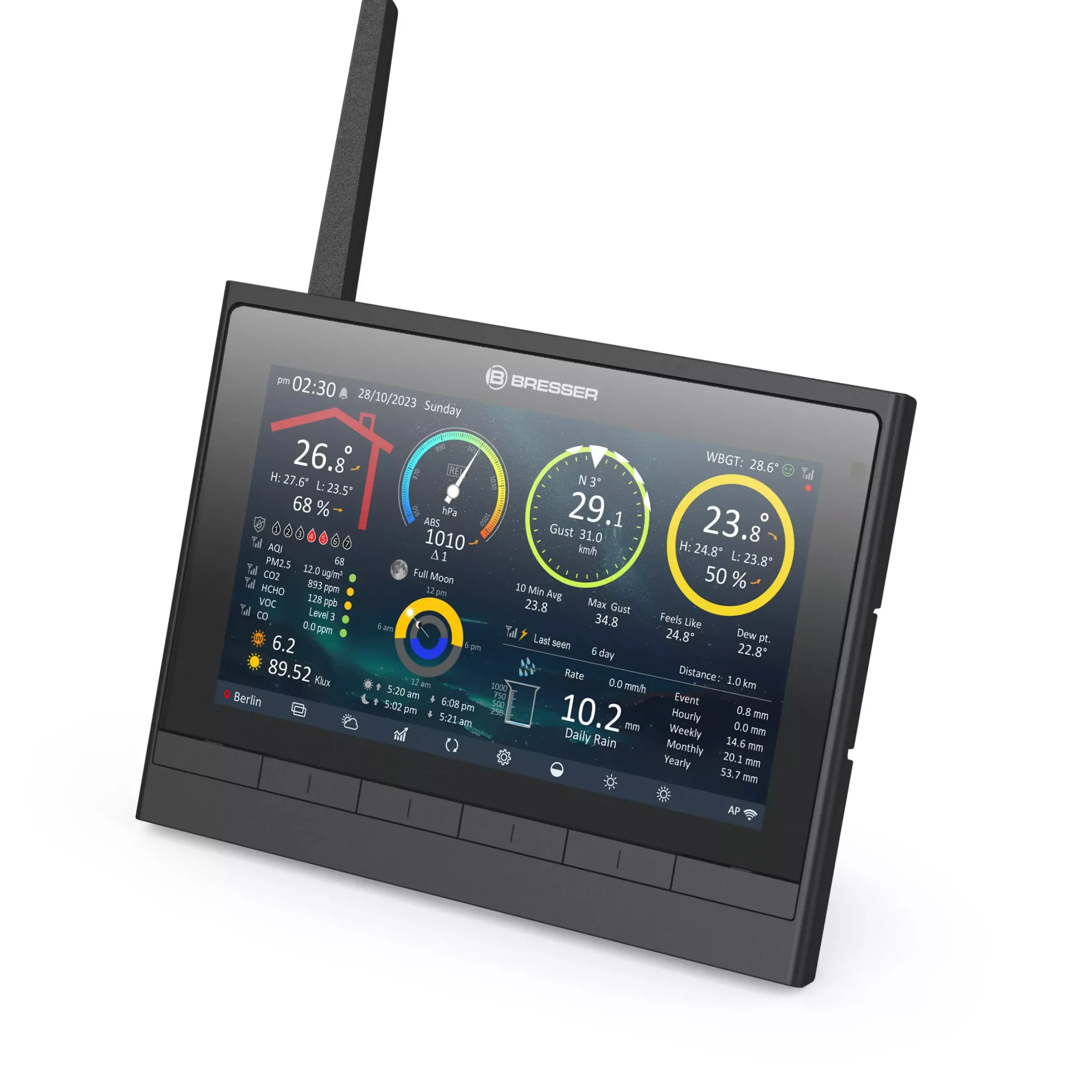 Bresser Smart Home Wetterstationen|Wetterstationen Mit 9-In-1-Außensensor>9-in-1 MeteoChamp HD WLAN Wetterstation