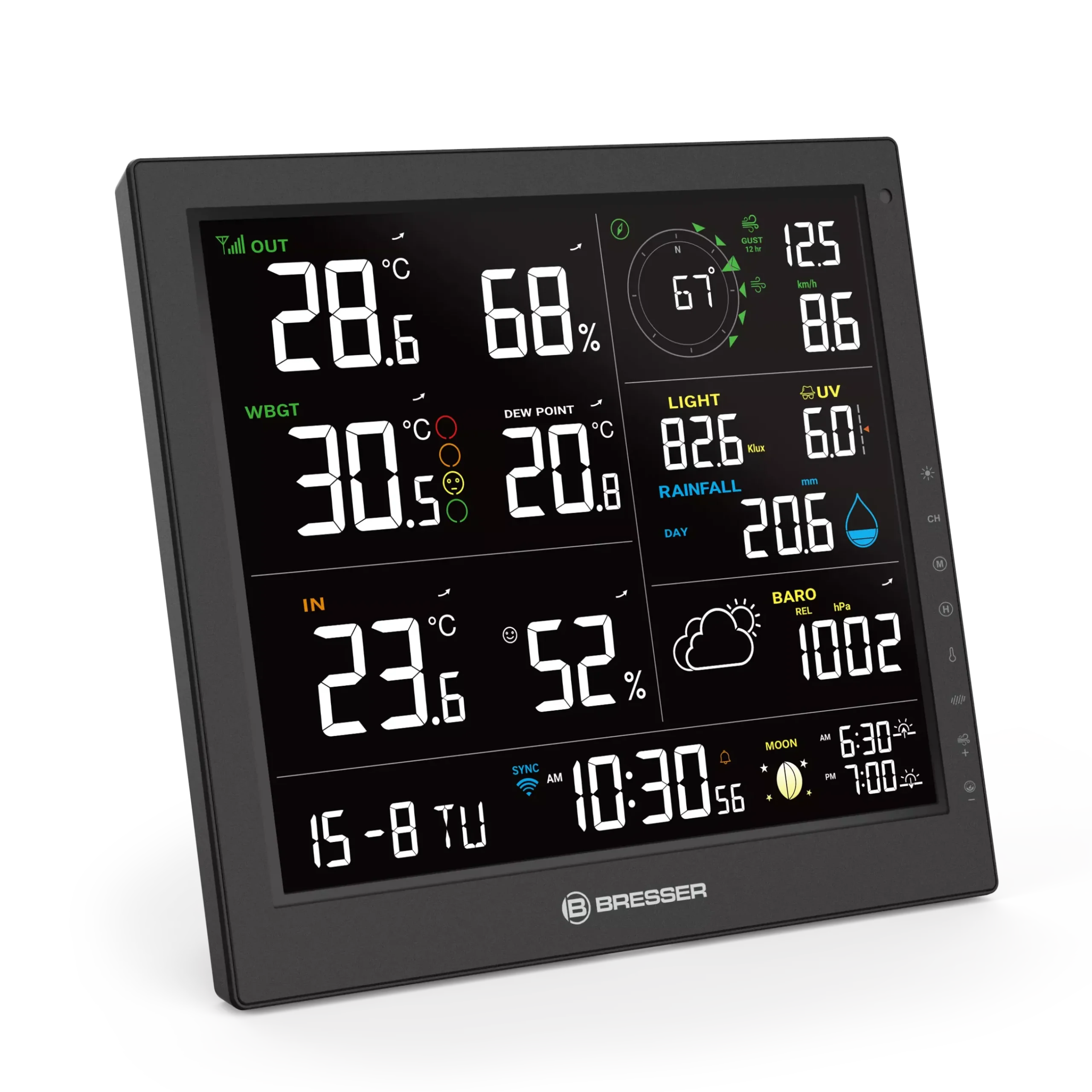 Bresser Raumklimamessgeräte|Wetterstationen Mit 8-In-1-Außensensor>8-in-1 MeteoTemp JW WLAN-Wetterstation