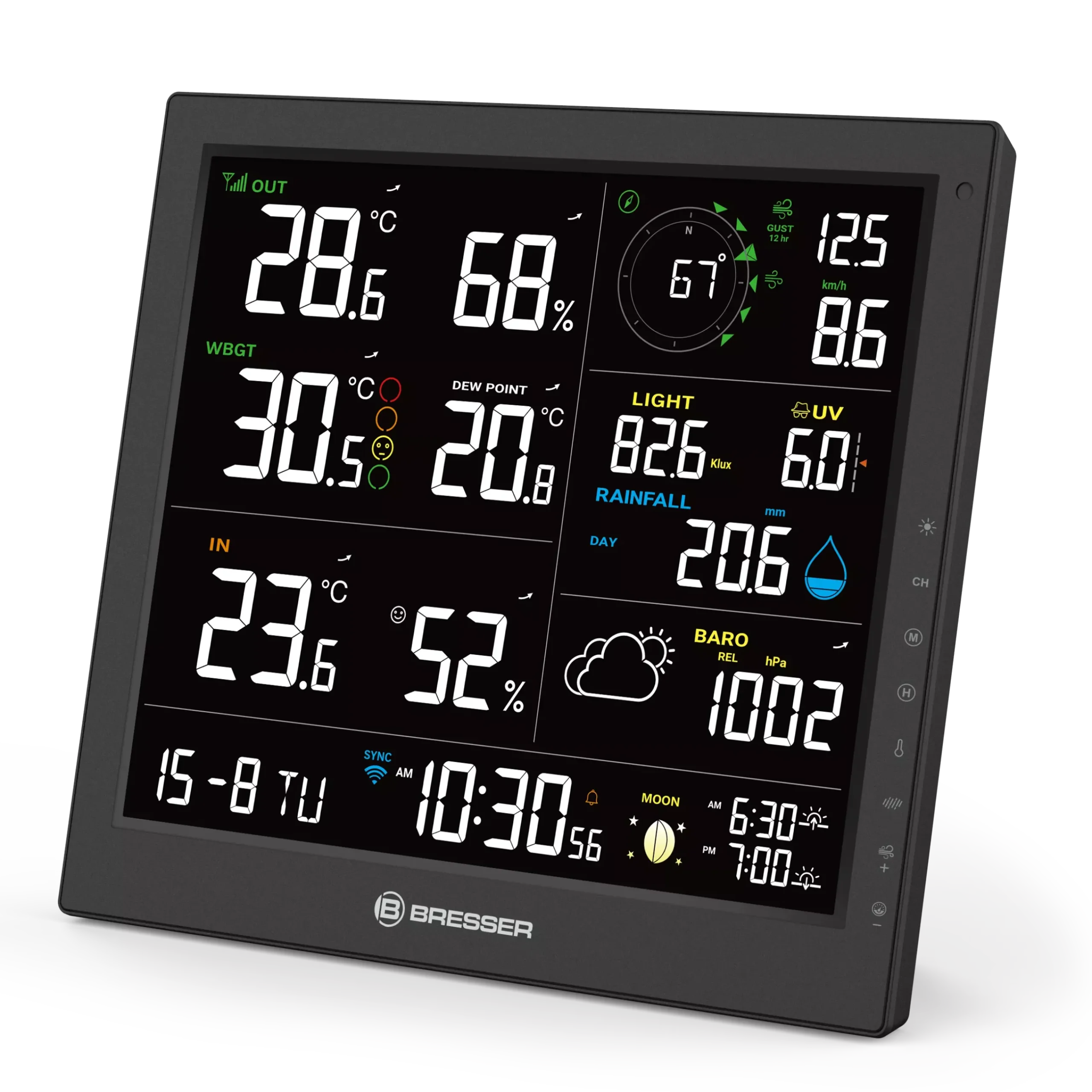 Bresser Raumklimamessgeräte|Wetterstationen Mit 8-In-1-Außensensor>8-in-1 MeteoTemp JW WLAN-Wetterstation