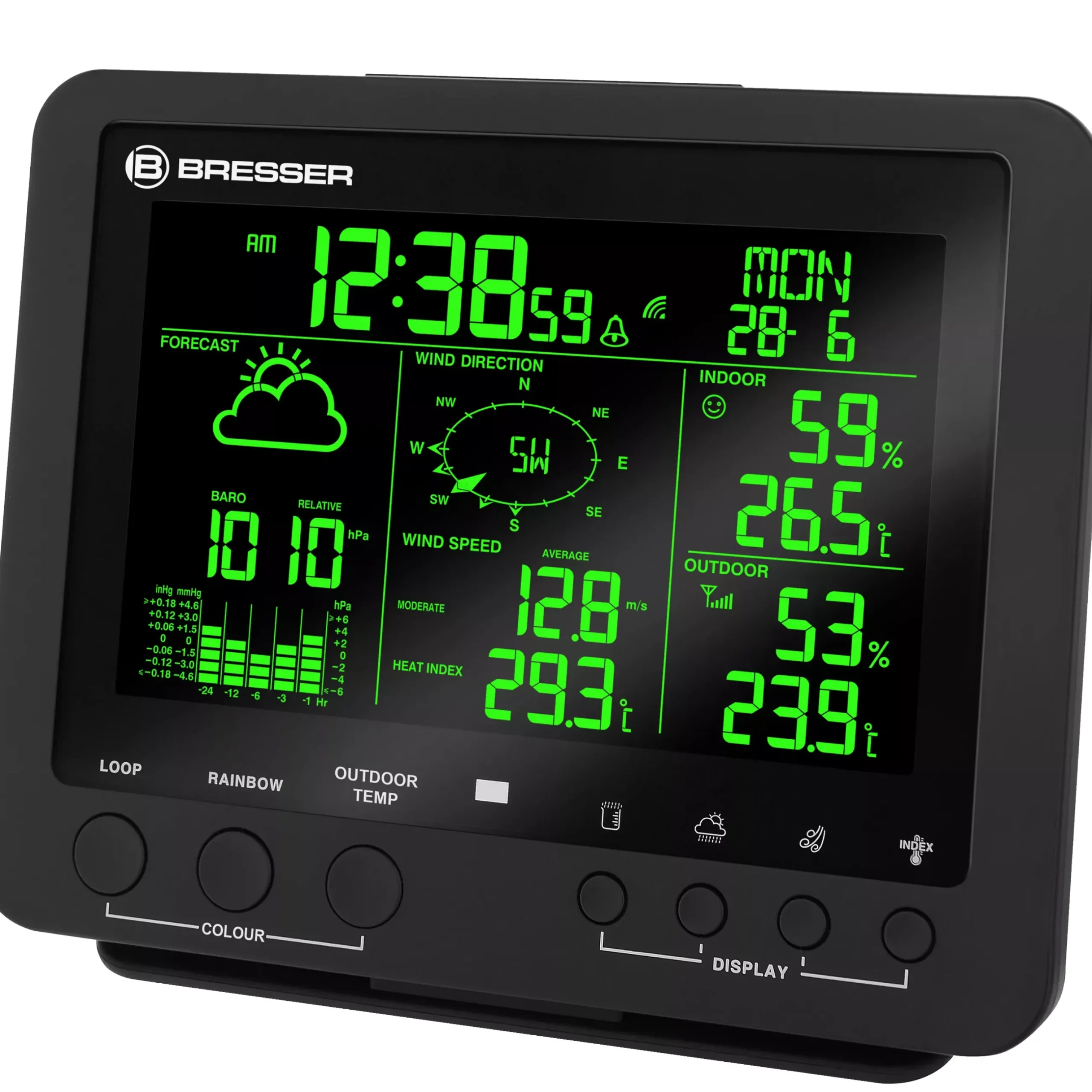 Bresser Wetterstationen Mit 5-In-1-Außensensor>5-in-1 Profi-Wetterstation mit Farbwechsel