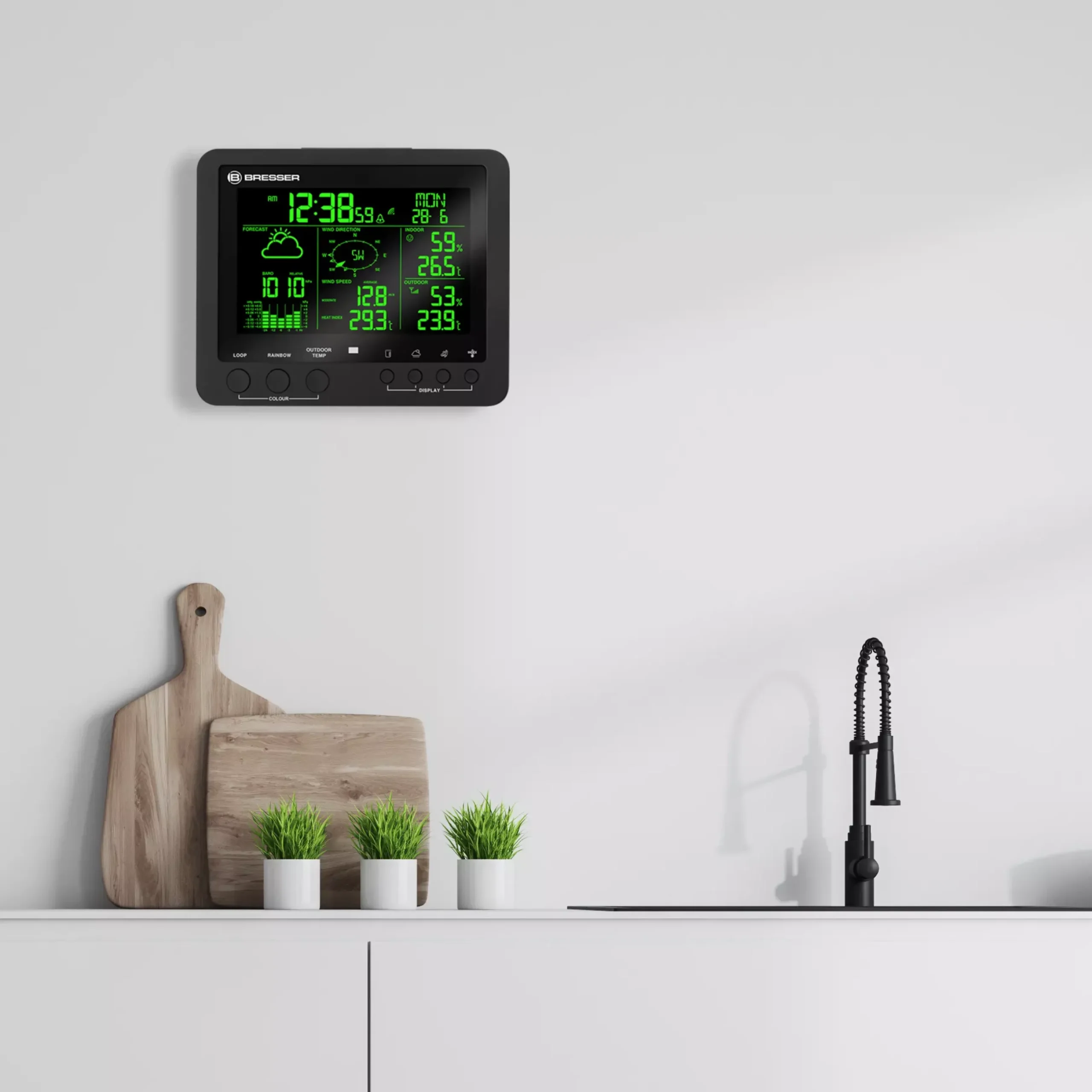 Bresser Wetterstationen Mit 5-In-1-Außensensor>5-in-1 Profi-Wetterstation mit Farbwechsel
