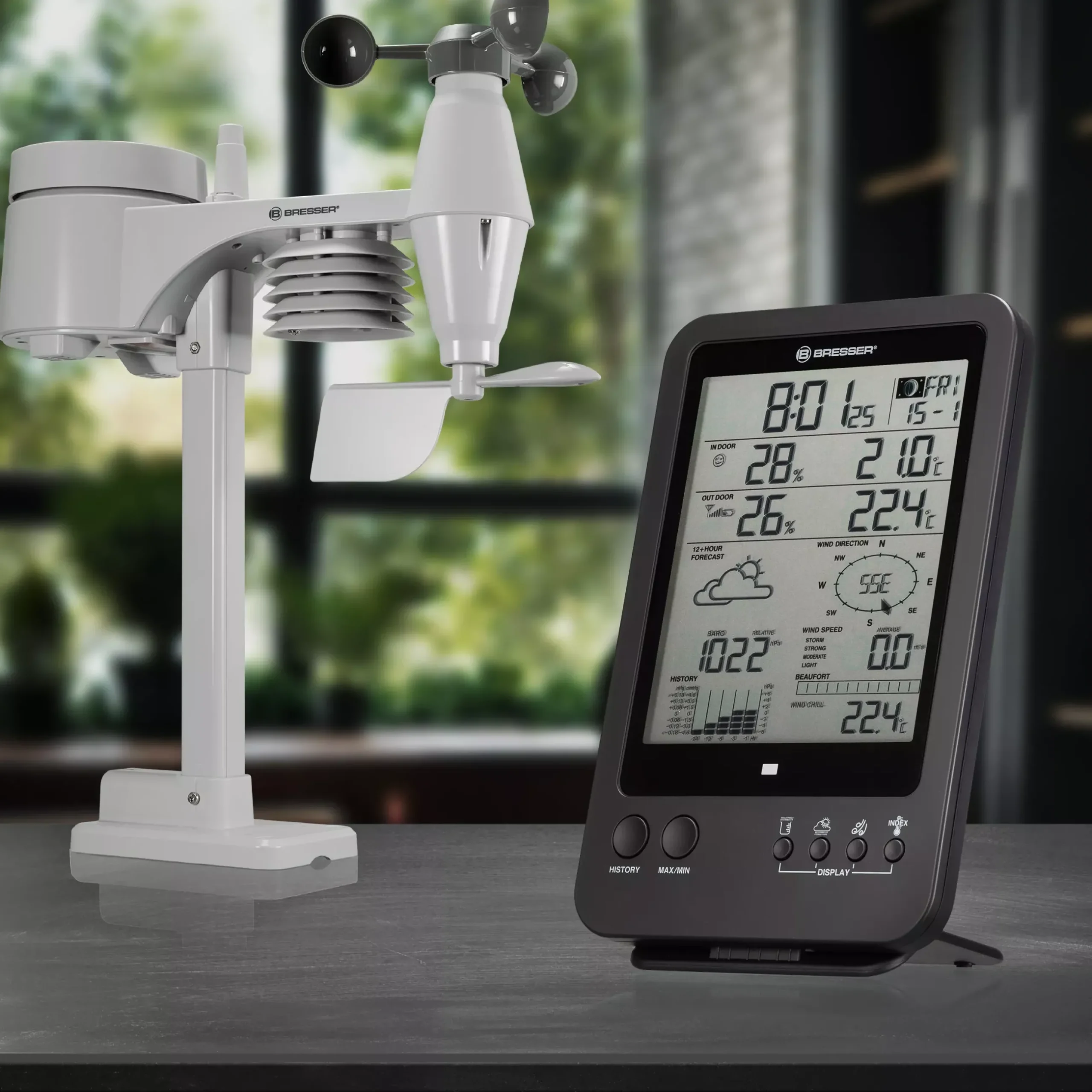 Bresser Wetterstationen Mit 5-In-1-Außensensor>5-in-1-Wetterstation, schwarz