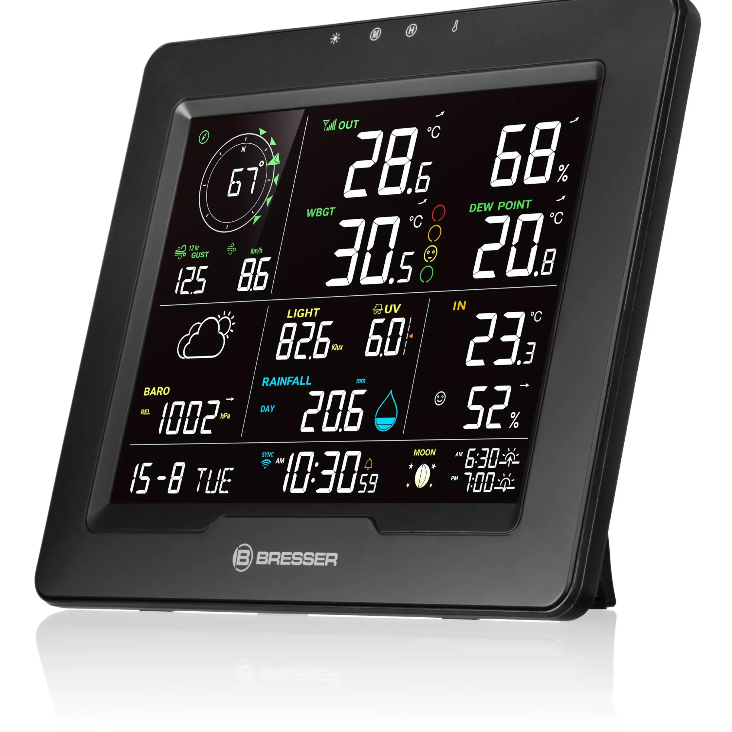 Bresser Raumklimamessgeräte|Wetterstationen Mit 8-In-1-Außensensor>8-in-1-WLAN-Wetterstation mit Hitzeindex Sahara TB
