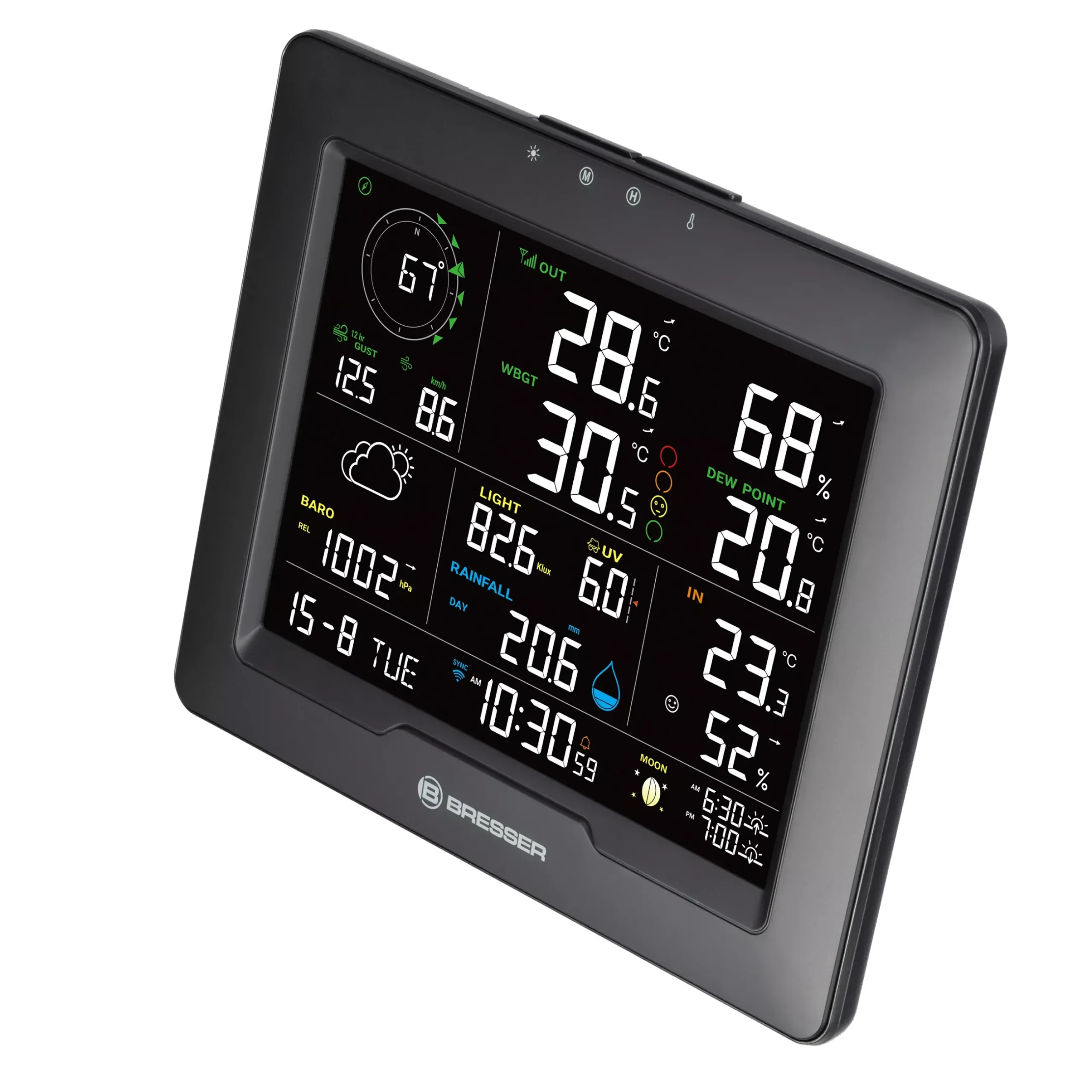 Bresser Raumklimamessgeräte|Wetterstationen Mit 8-In-1-Außensensor>8-in-1-WLAN-Wetterstation mit Hitzeindex Sahara TB
