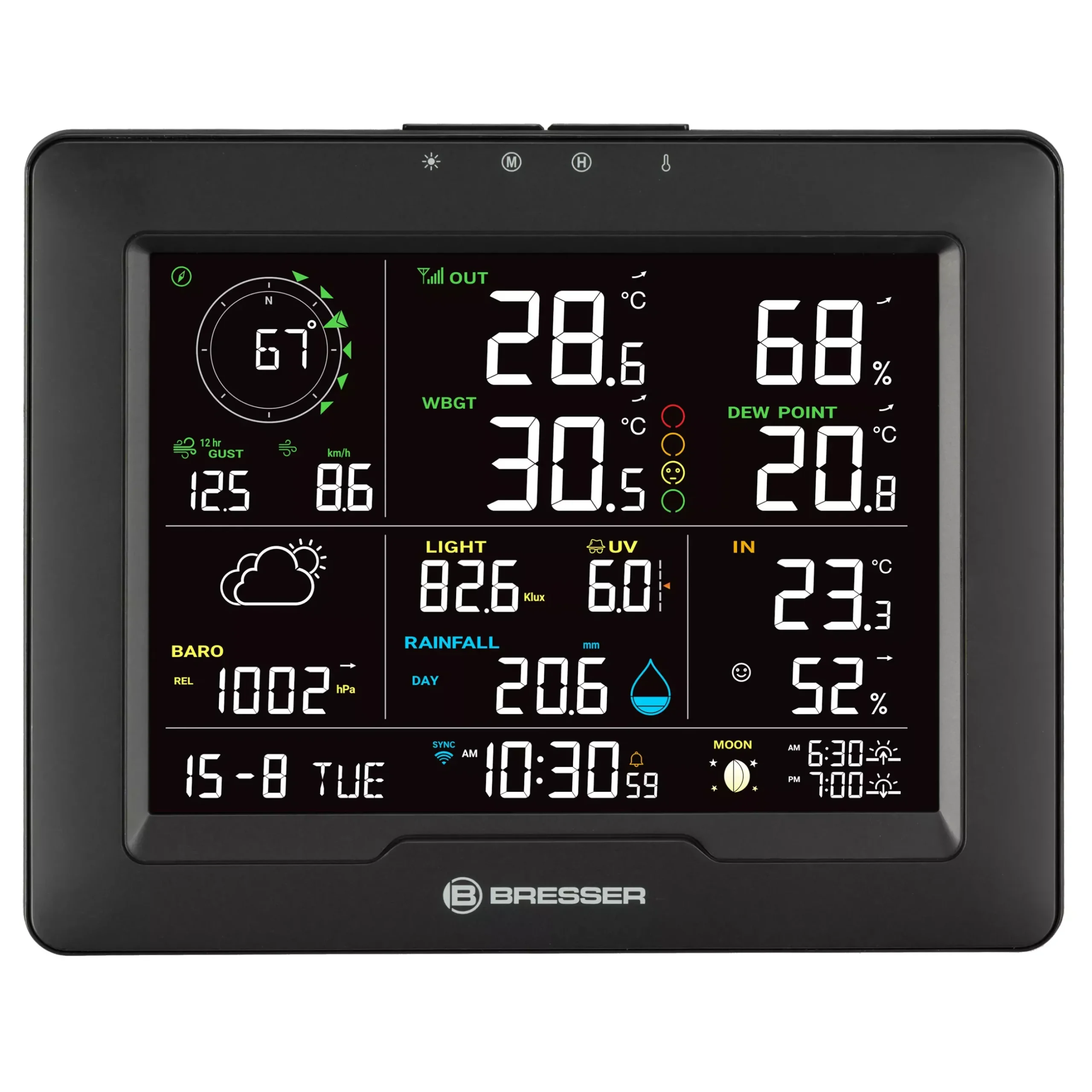 Bresser Raumklimamessgeräte|Wetterstationen Mit 8-In-1-Außensensor>8-in-1-WLAN-Wetterstation mit Hitzeindex Sahara TB