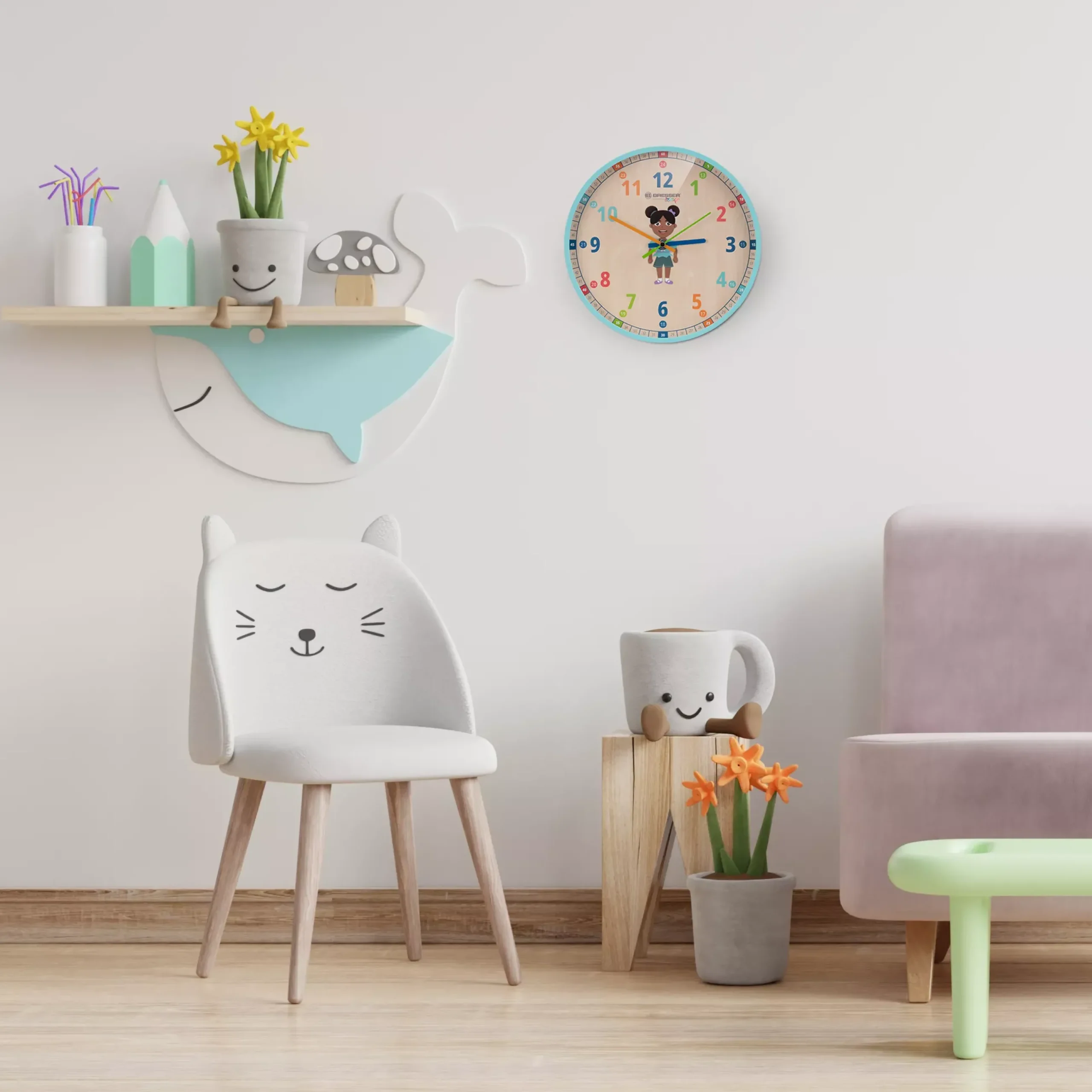 Bresser Lernen & Entdecken|Wanduhren>JUNIOR Kinder-Wanduhr