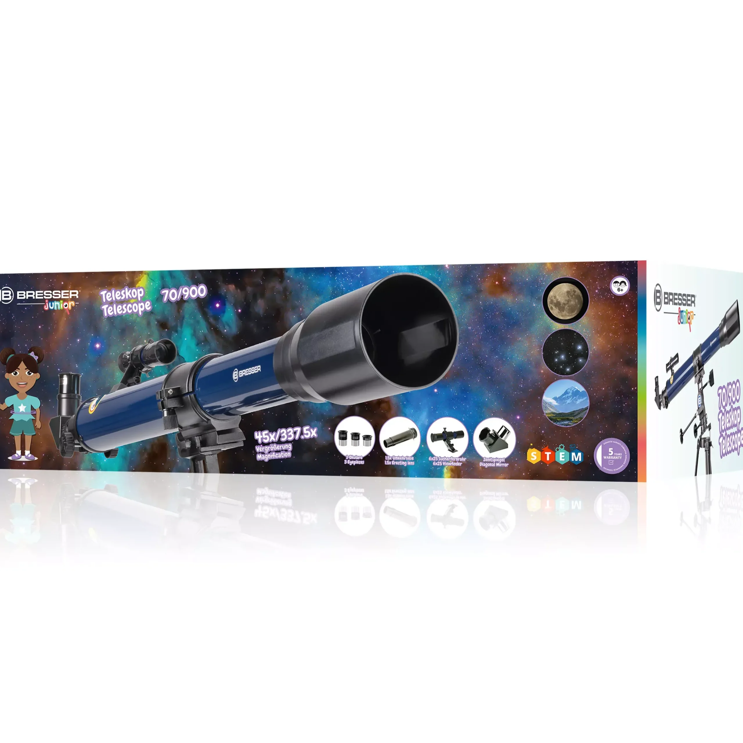 Kinder Bresser Kinderteleskop|Teleskope Für Planeten>JUNIOR Linsenteleskop 70/900 EL