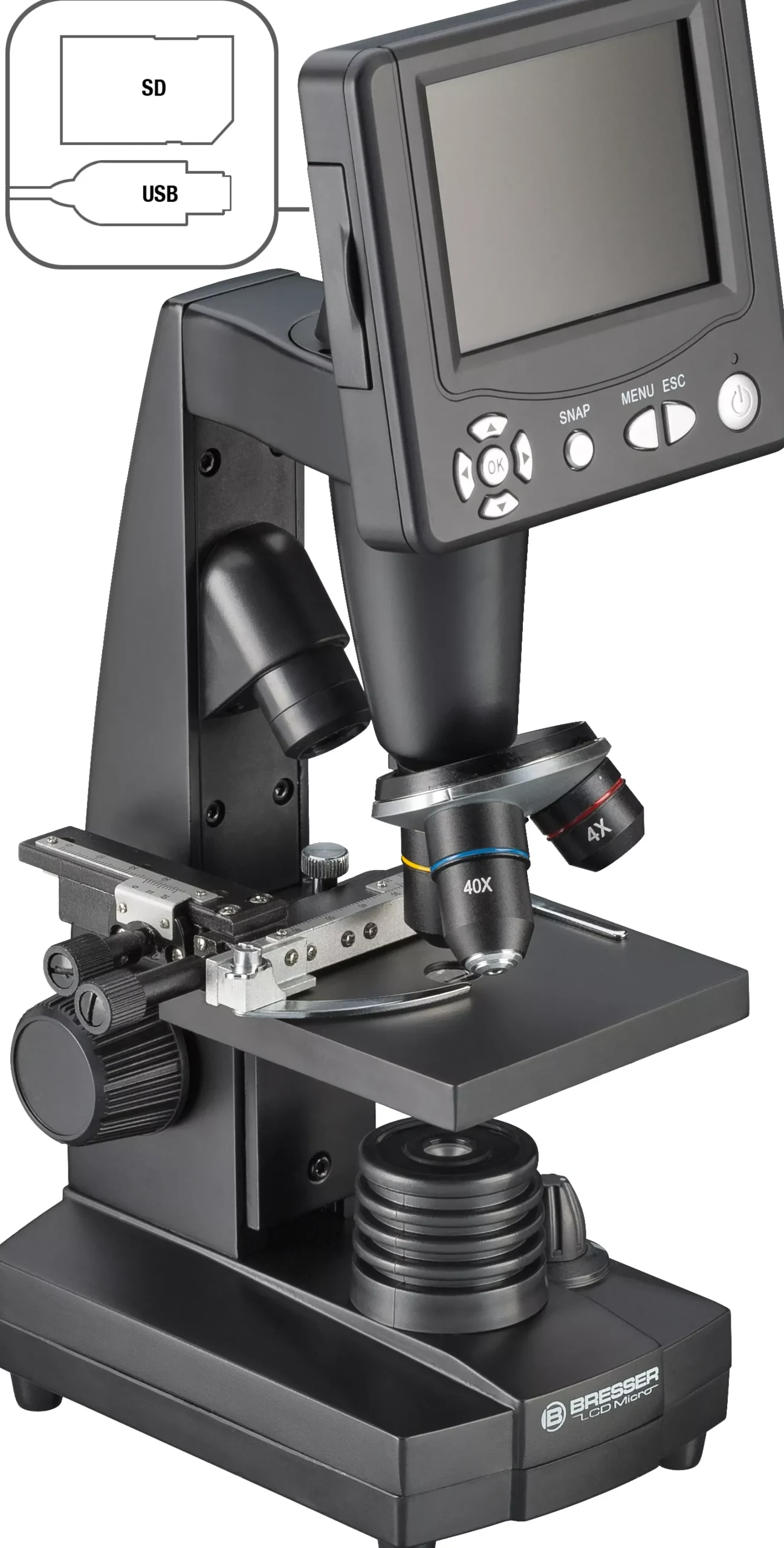 Bresser Durchlichtmikroskope|Auflichtmikroskope>LCD-Schülermikroskop 8.9cm (3.5")