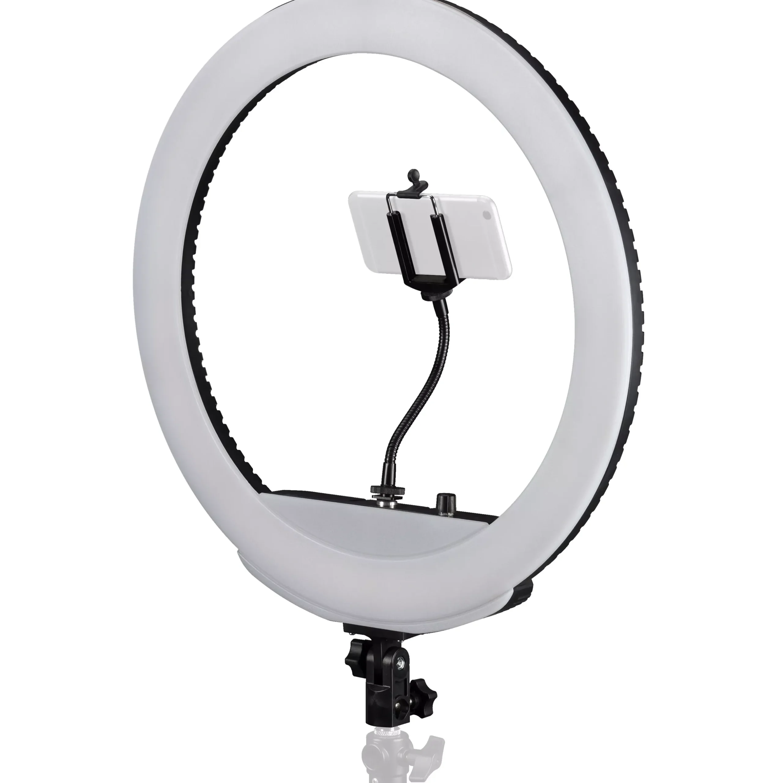 Bresser Ringlichter>MM-26AB Bi-Color LED Ringlicht 48W dimmbar mit Smartphonehalter und Fernauslöser