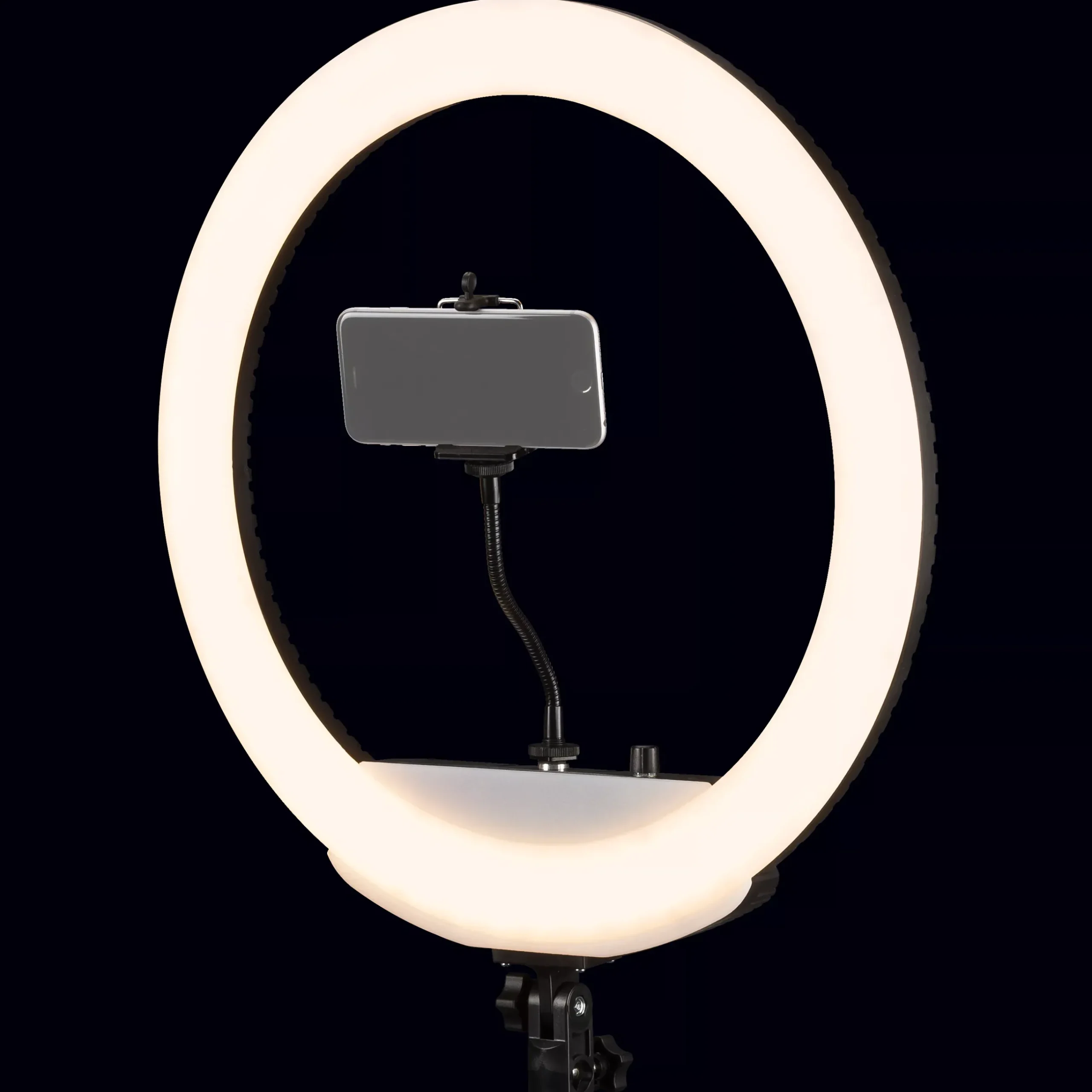 Bresser Ringlichter>MM-26AB Bi-Color LED Ringlicht 48W dimmbar mit Smartphonehalter und Fernauslöser