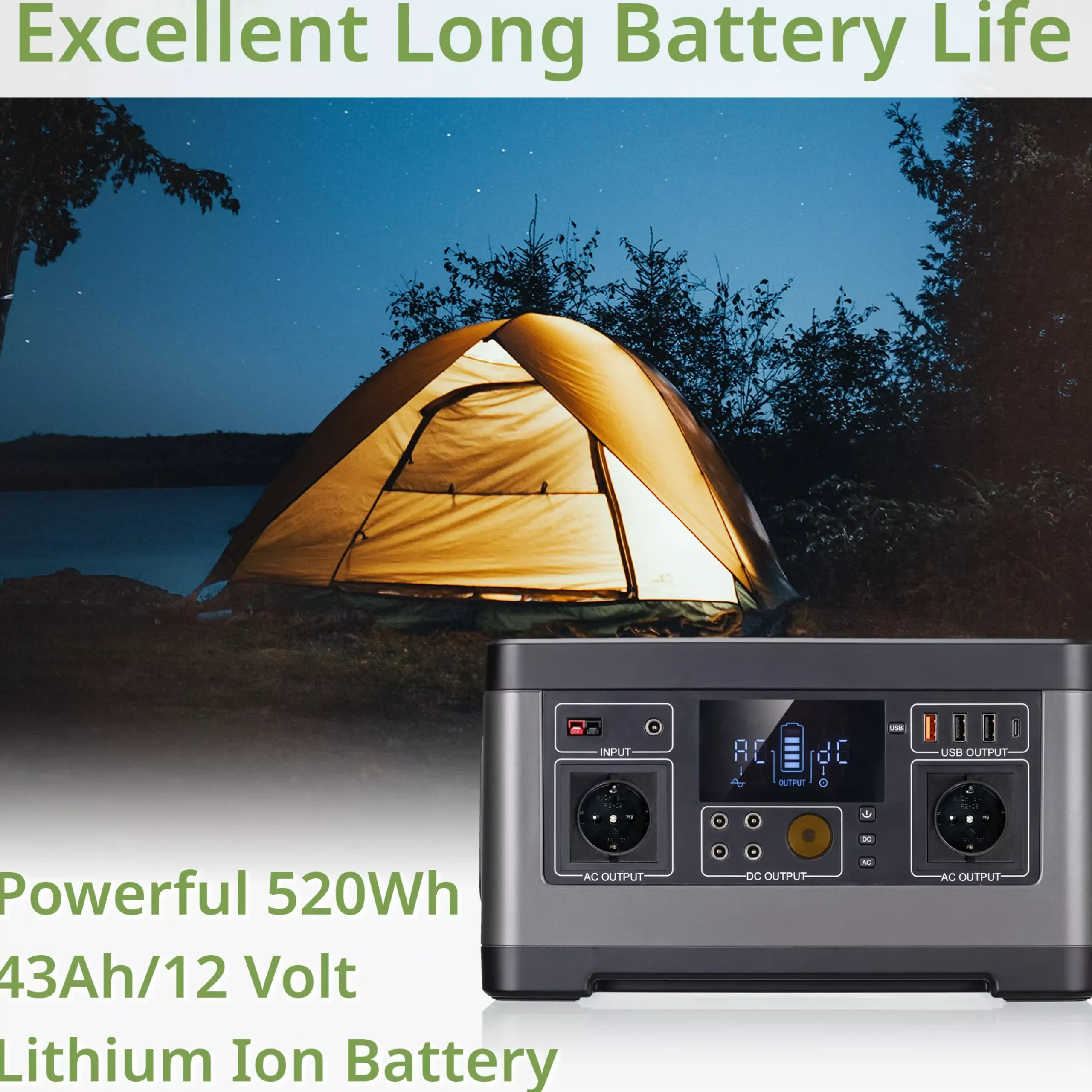 Bresser Mobile Stromversorgung|Stromversorgung>Mobile Power Station tragbarer Stromspeicher 500 Watt